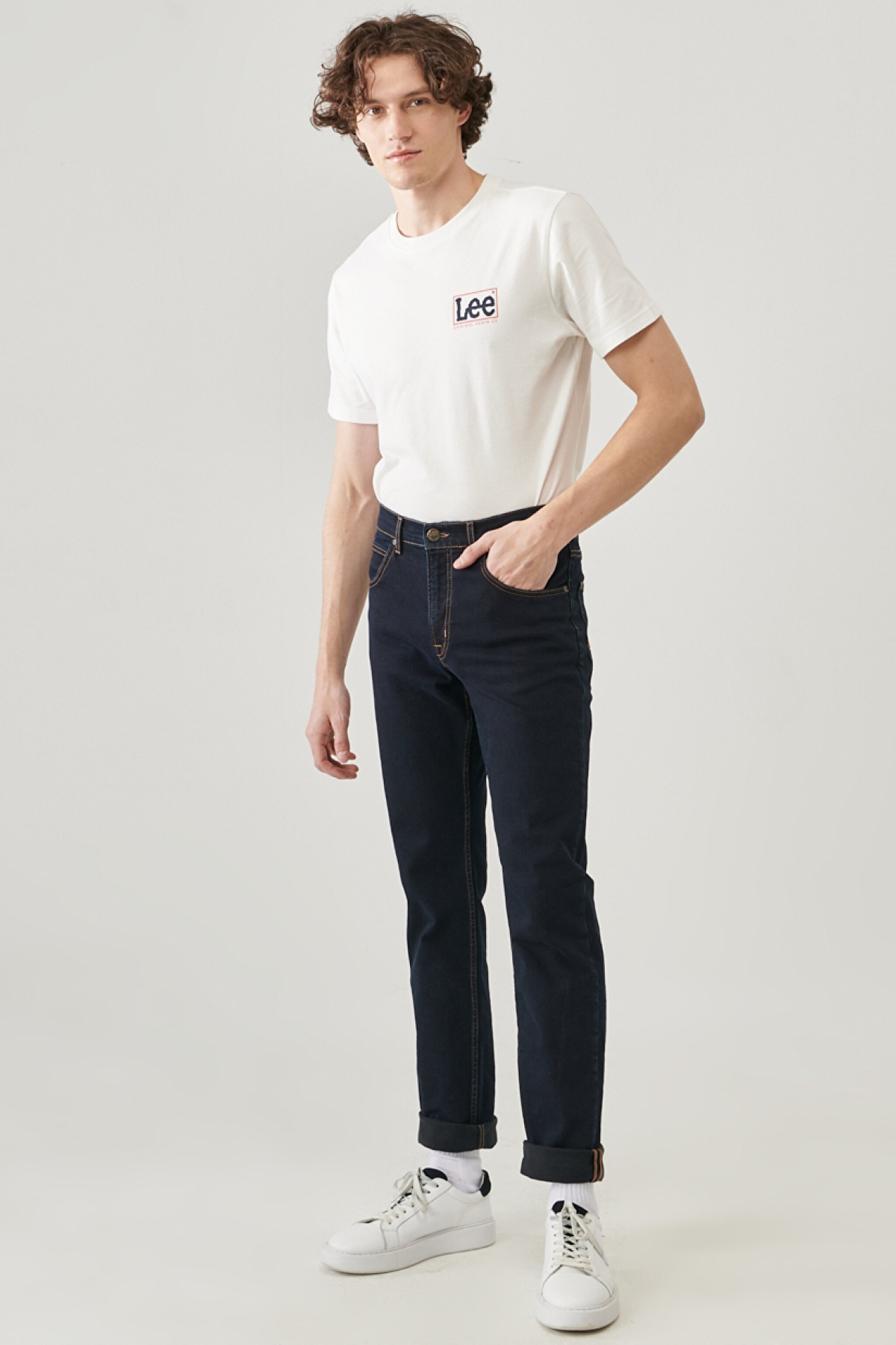 Brooklyn Straight Fit Normal Bel Denim Esnek Jean Kot Pantolon - Blue Black-L45271HH