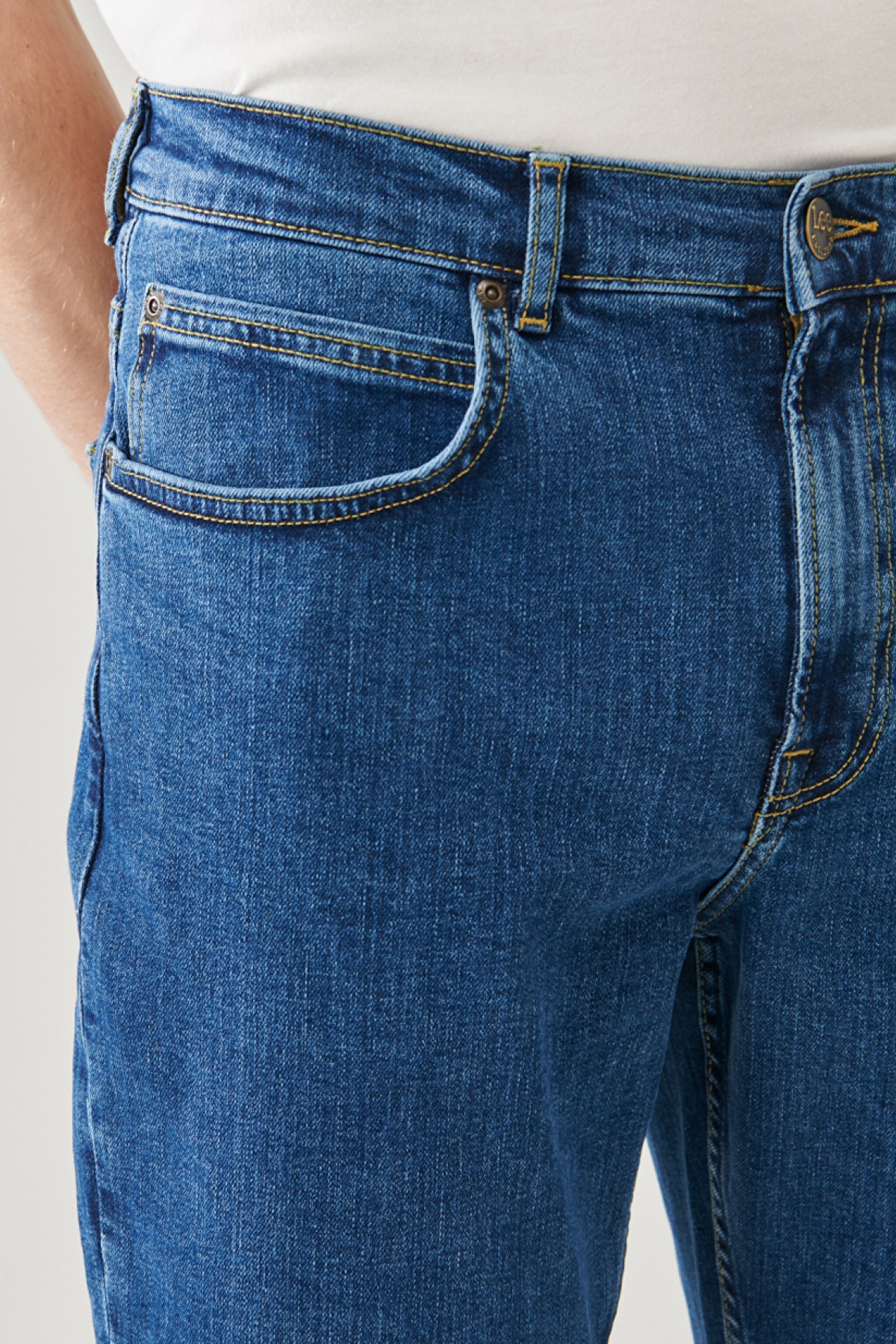 Brooklyn Straight Yüksek Bel Esnek Jean Pantolon - Mid Stonewash-L452PXKX (görsel 4)