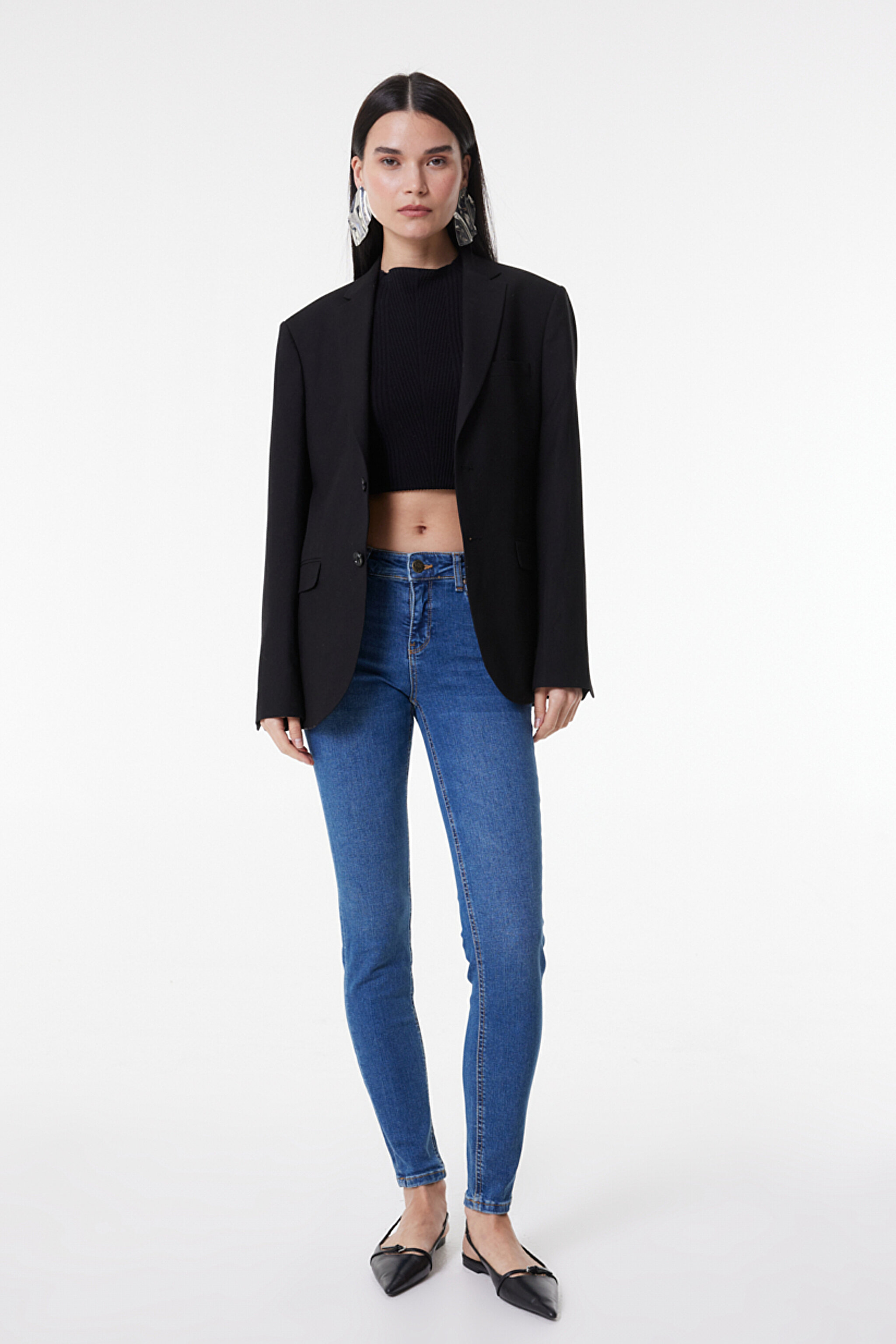 Skinny Fit Dar Kesim Normal Bel Açık Mavi Scarlett Esnek Jean Denim Kot Pantolon - Light Blue-L526005404 (görsel 3)