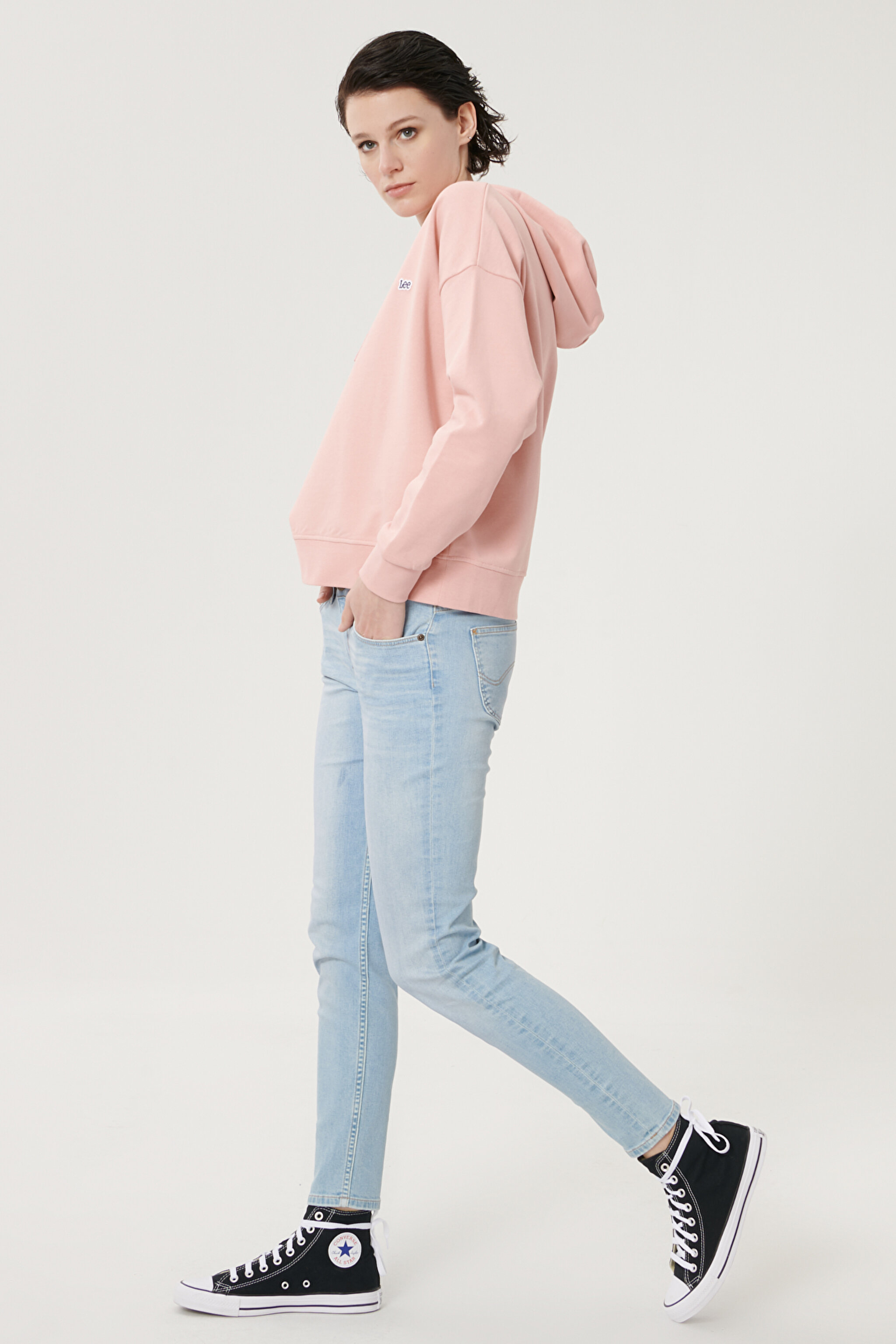 Scarlett Skinny Fit Denim Esnek Jean Kot Pantolon - Light Blue-L526PQXL (görsel 3)