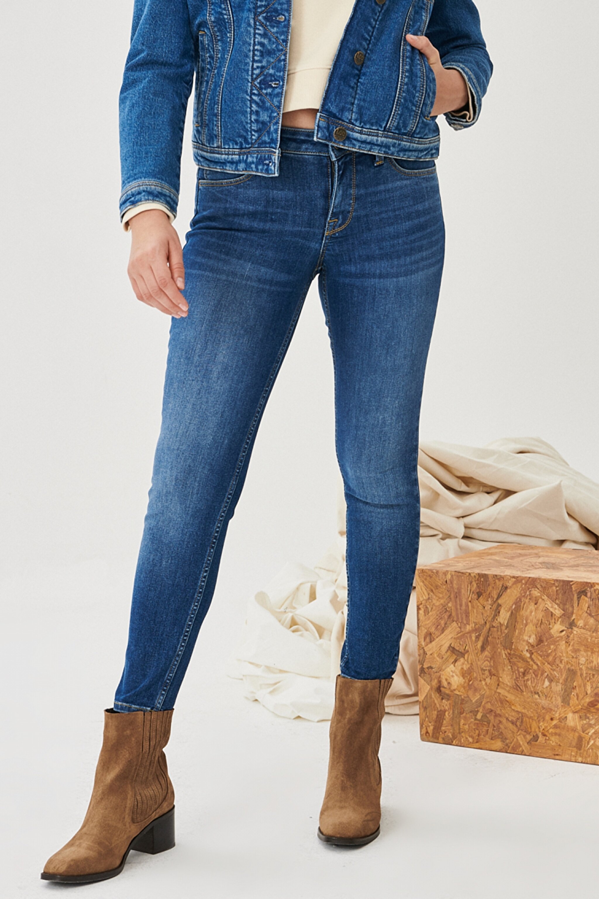 Skinny Fit Normal Bel Denim Esnek Jean Kot Pantolon
