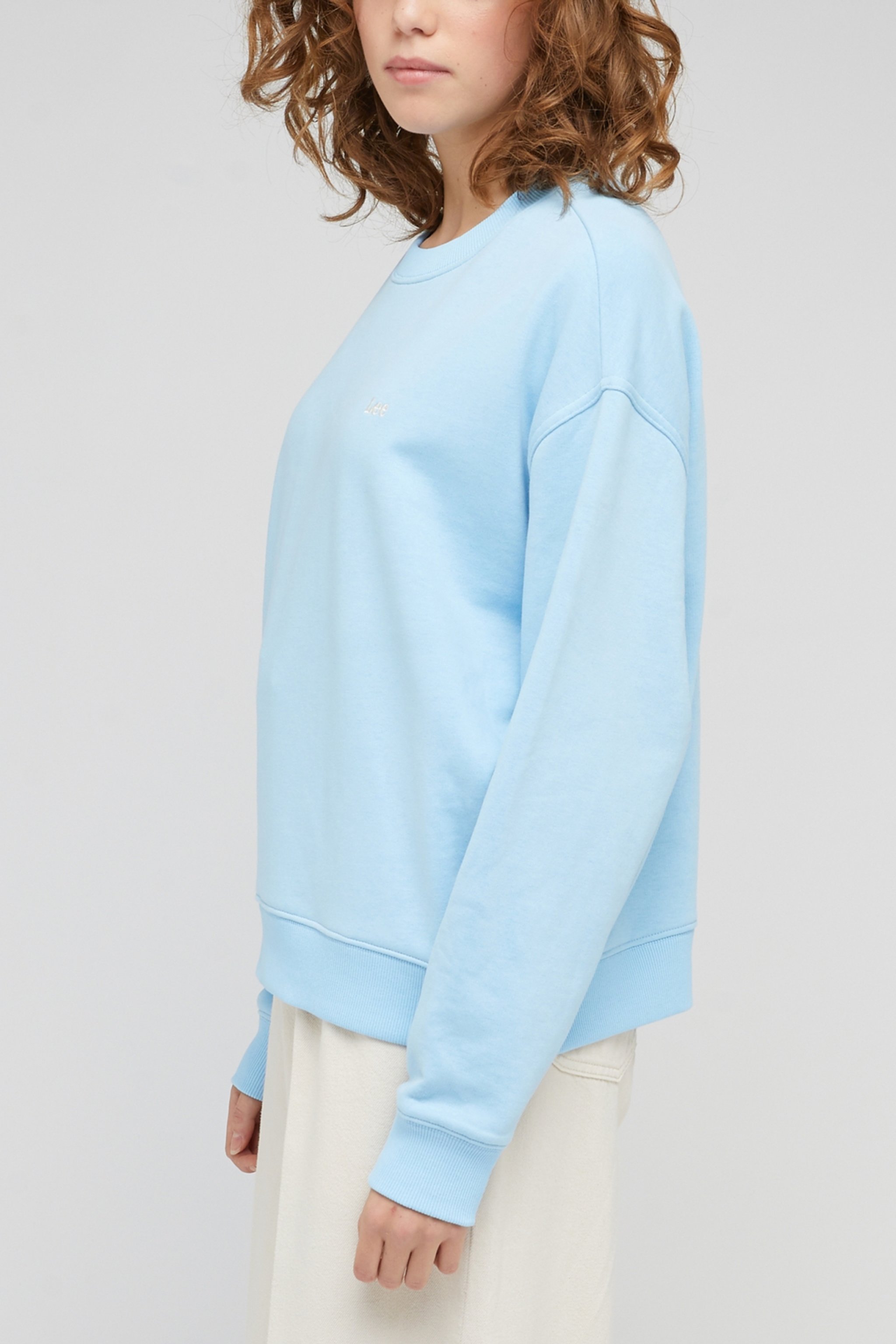 Regular Fit Normal Kesim Bisklet Yaka Mavi Sweatshirt - Shasta Blue-L53LSRA32 (görsel 4)