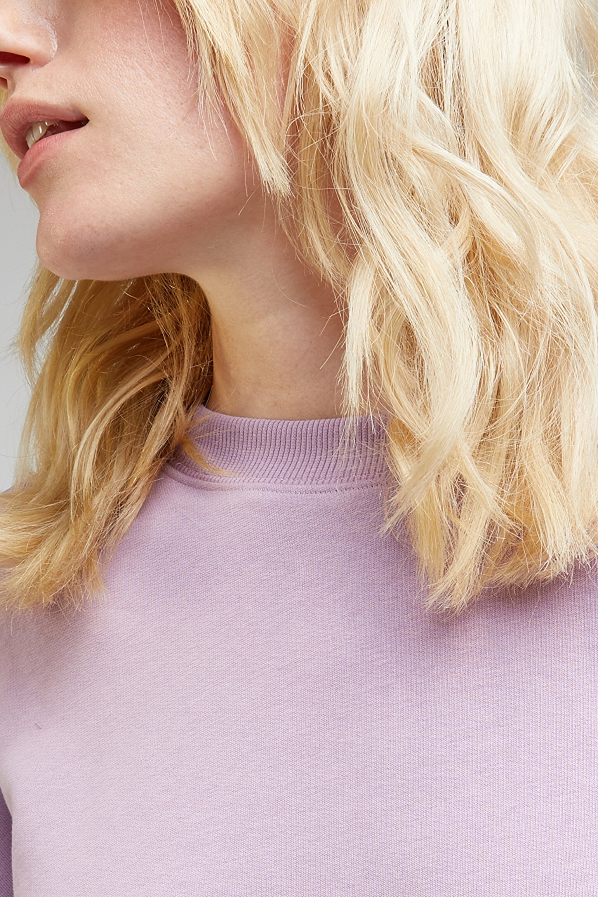 Regular Fit Normal Kesim Bisiklet Yaka Mor Sweatshirt - Plum-L53LSRA39 (görsel 2)