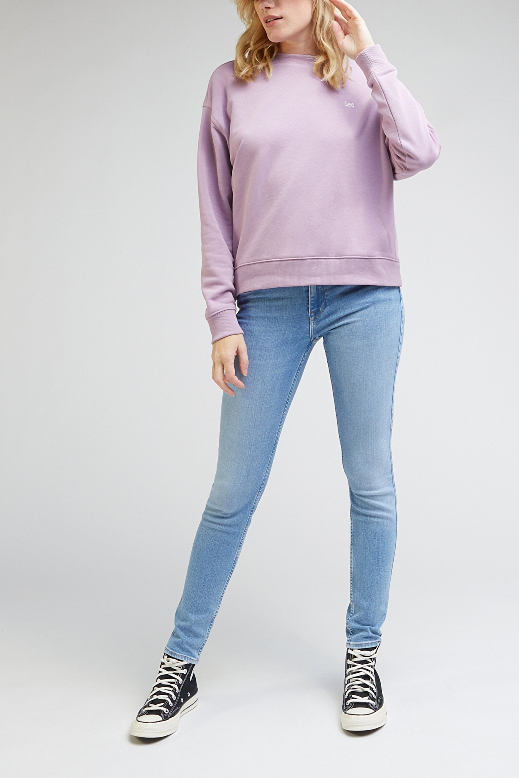 Regular Fit Normal Kesim Bisiklet Yaka Mor Sweatshirt - Plum-L53LSRA39 (görsel 3)