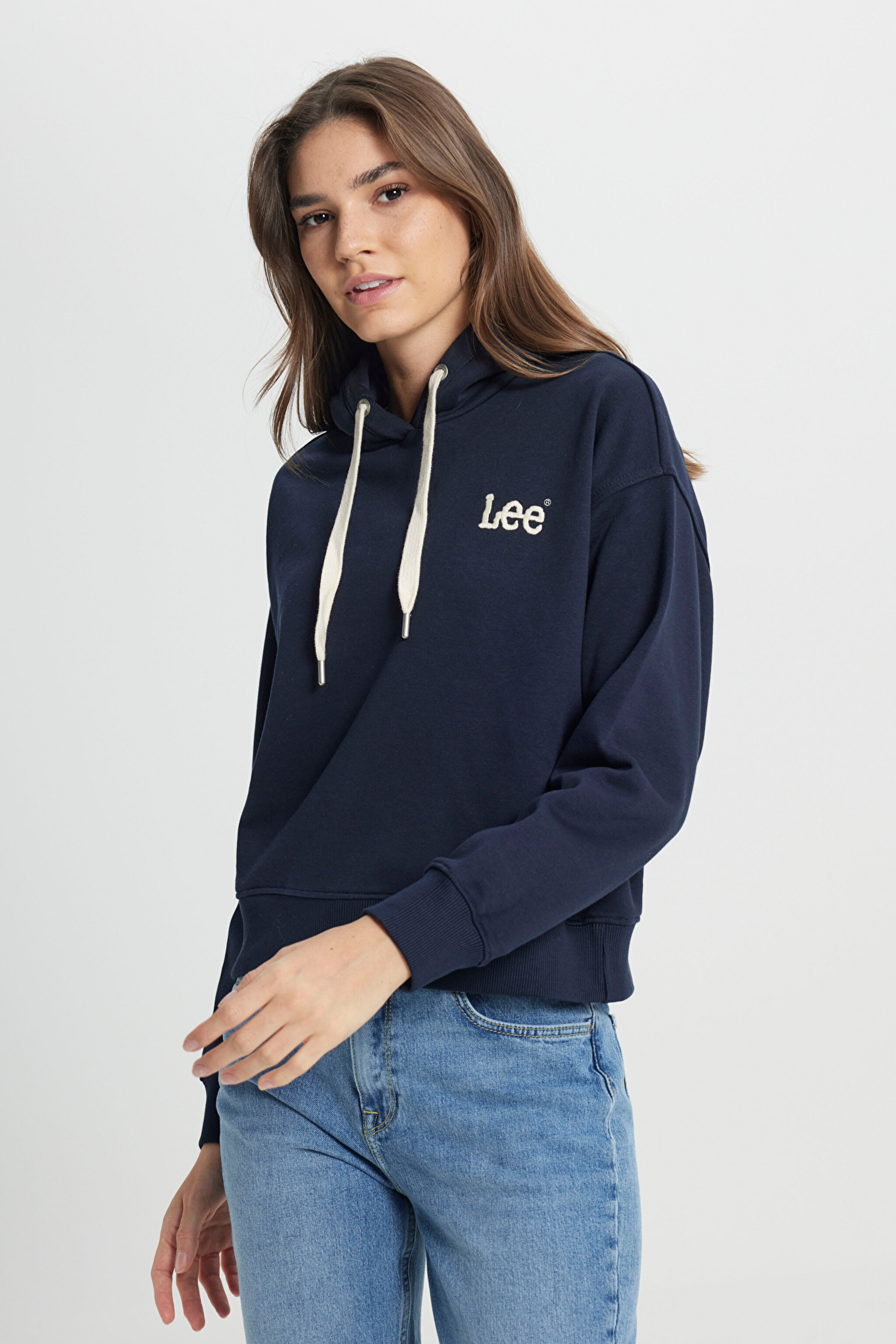 Regular Fit Normal Kesim Kapüşonlu Şardonlu Pembe Sweatshirt