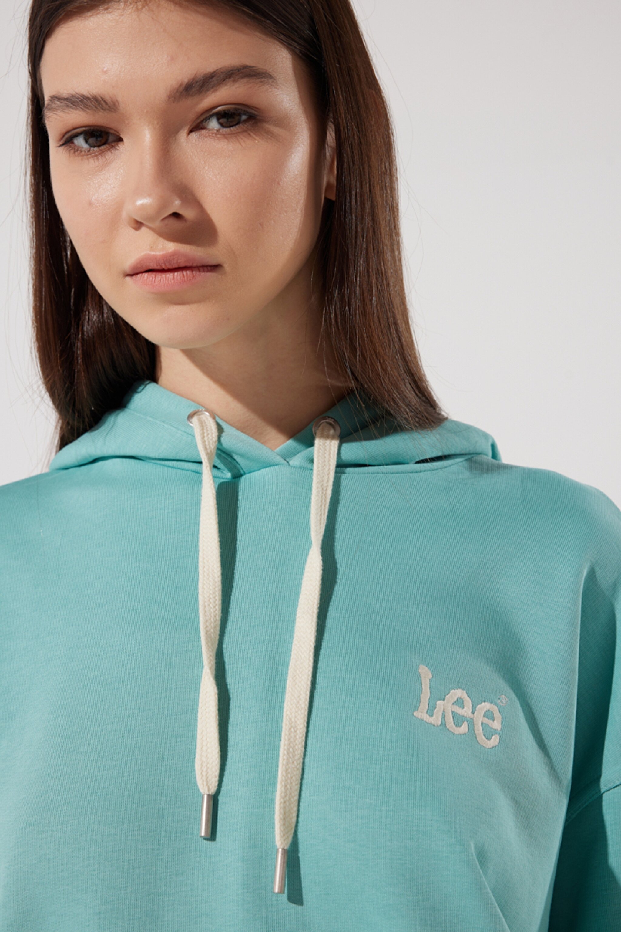 Loose Fit Rahat Kesim Kapüşonlu Yaka Yeşil Sweatshirt - Dusty Jade-L53PSR41 (görsel 3)