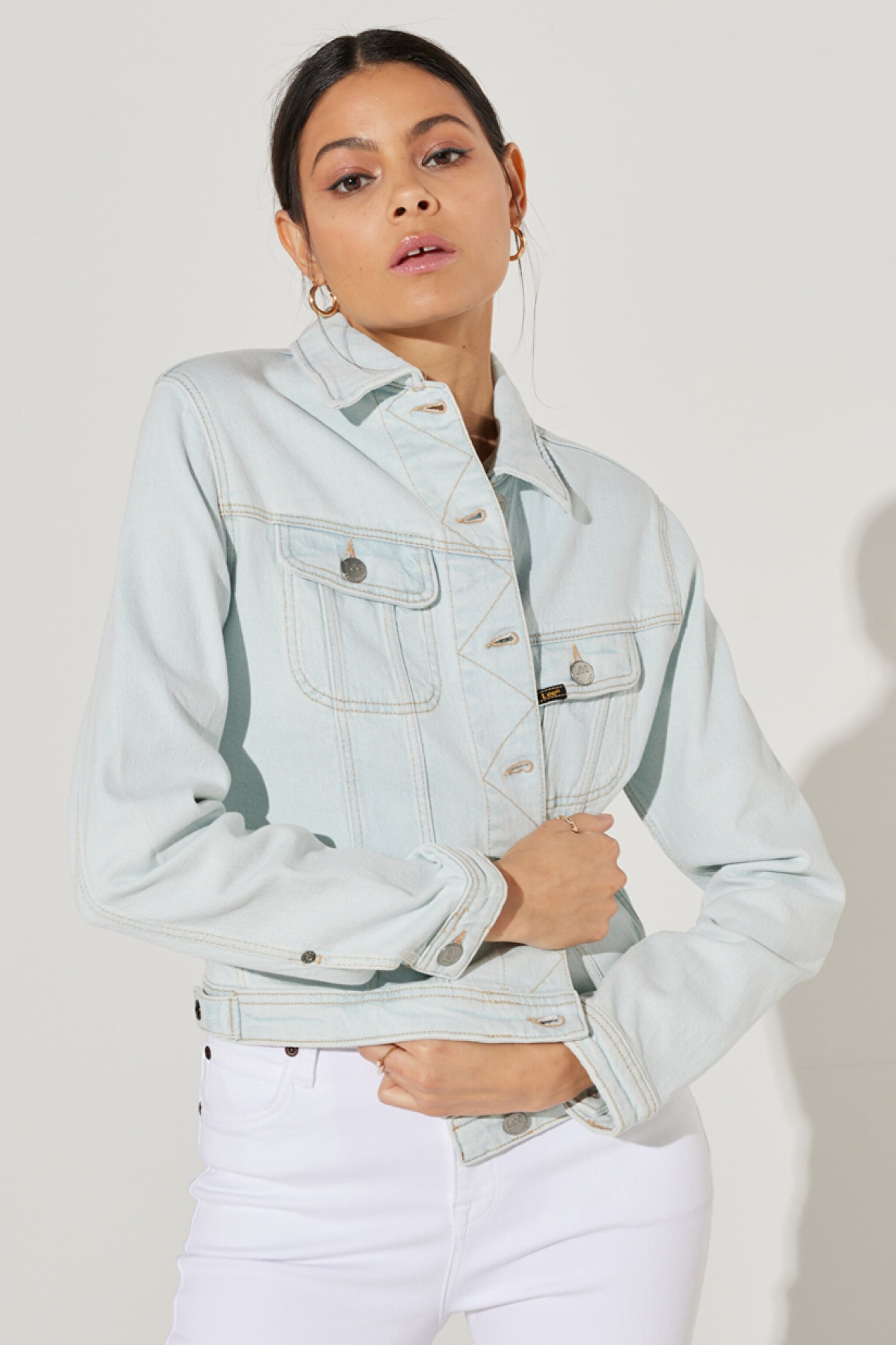 Trucker Regular Fit Normal Kesim Açık Mavi Jean Kot Ceket
