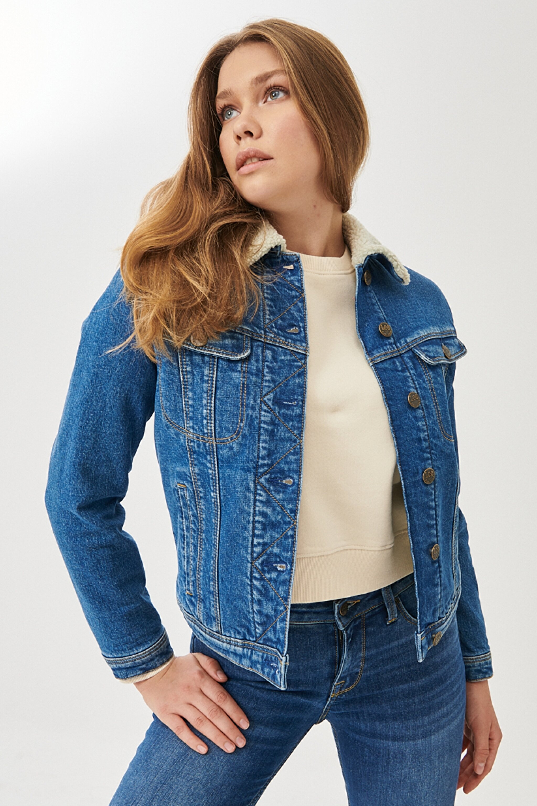 Regular Fit Normal Kesim İçi Polarlı Denim Ceket