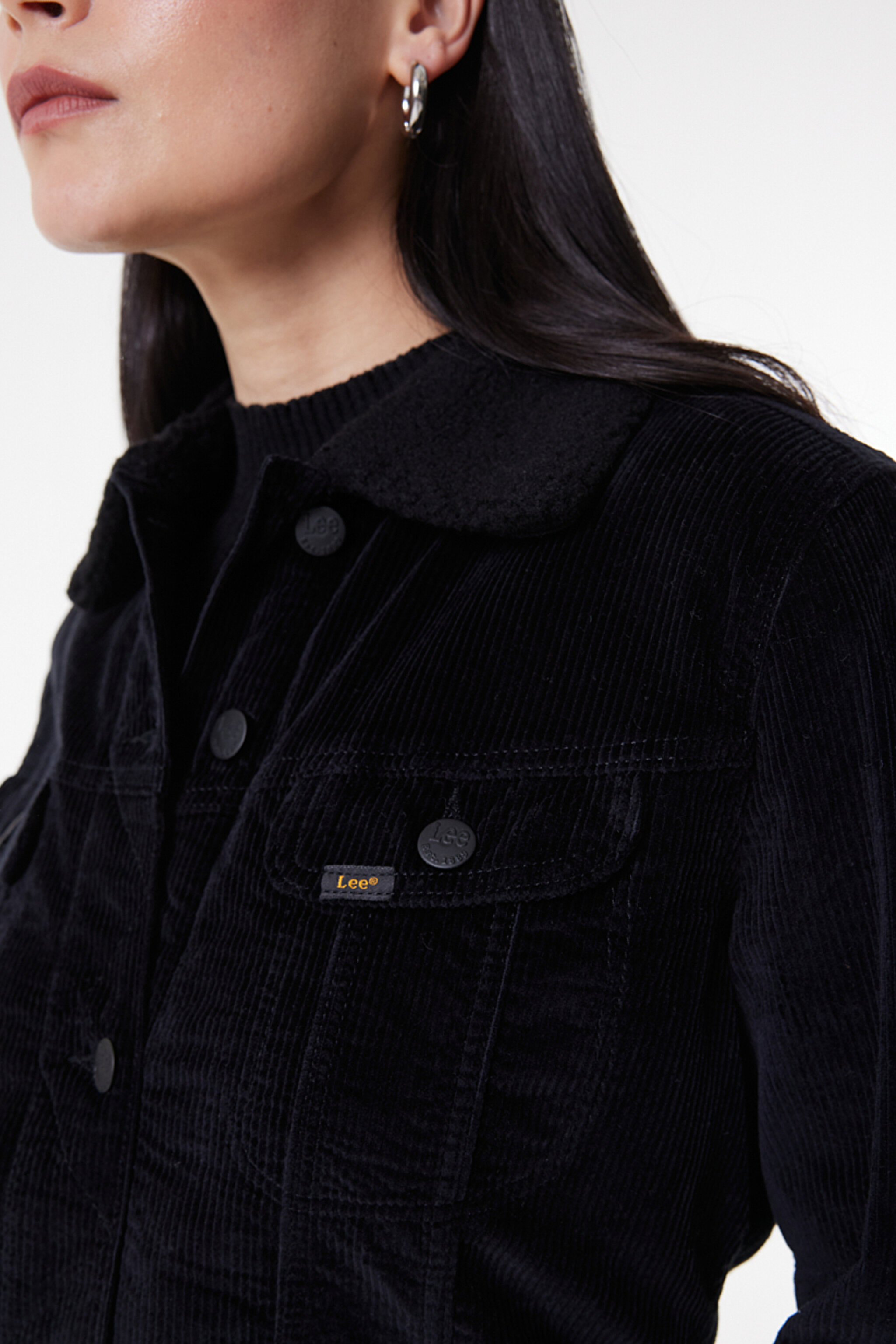 Regular Fit Normal Kesim Kadife Siyah Ceket - Black-L54VQE01 (görsel 6)