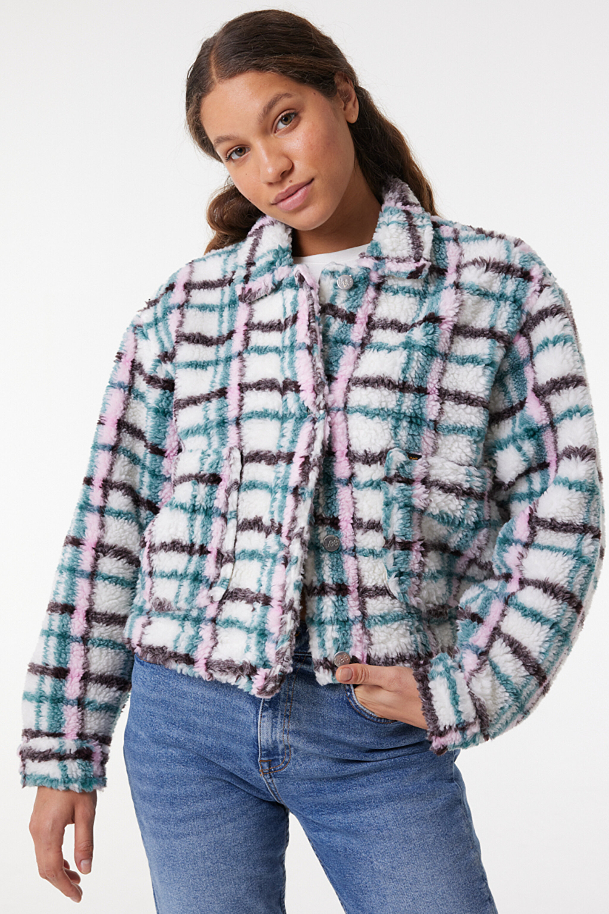 Regular Fit Normal Kesim Dik Yaka Sherpa Ceket
