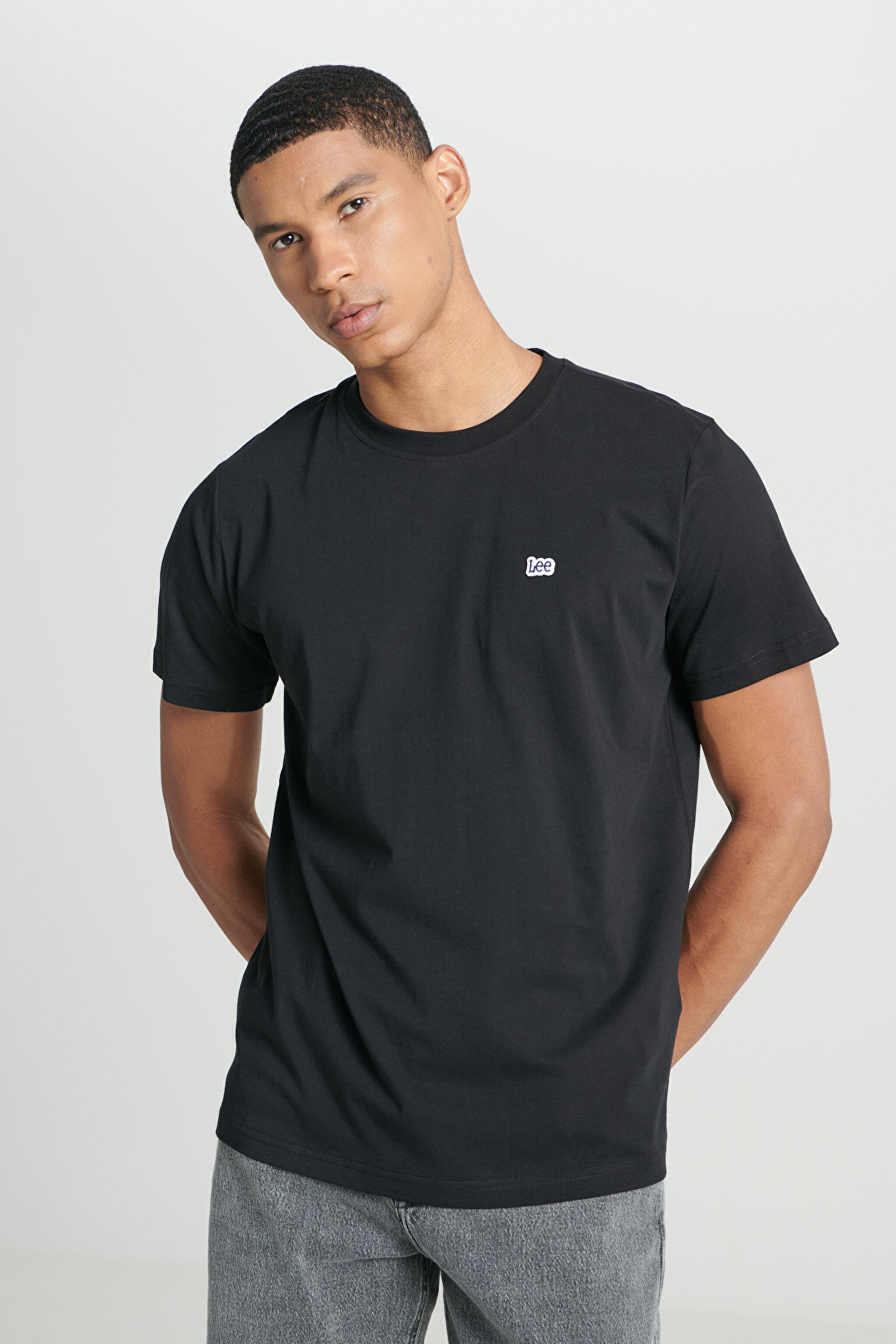 Regular Fit Rahat Kesim %100 Pamuk Logolu Tişört - Black-L60UFQ01 (görsel 2)