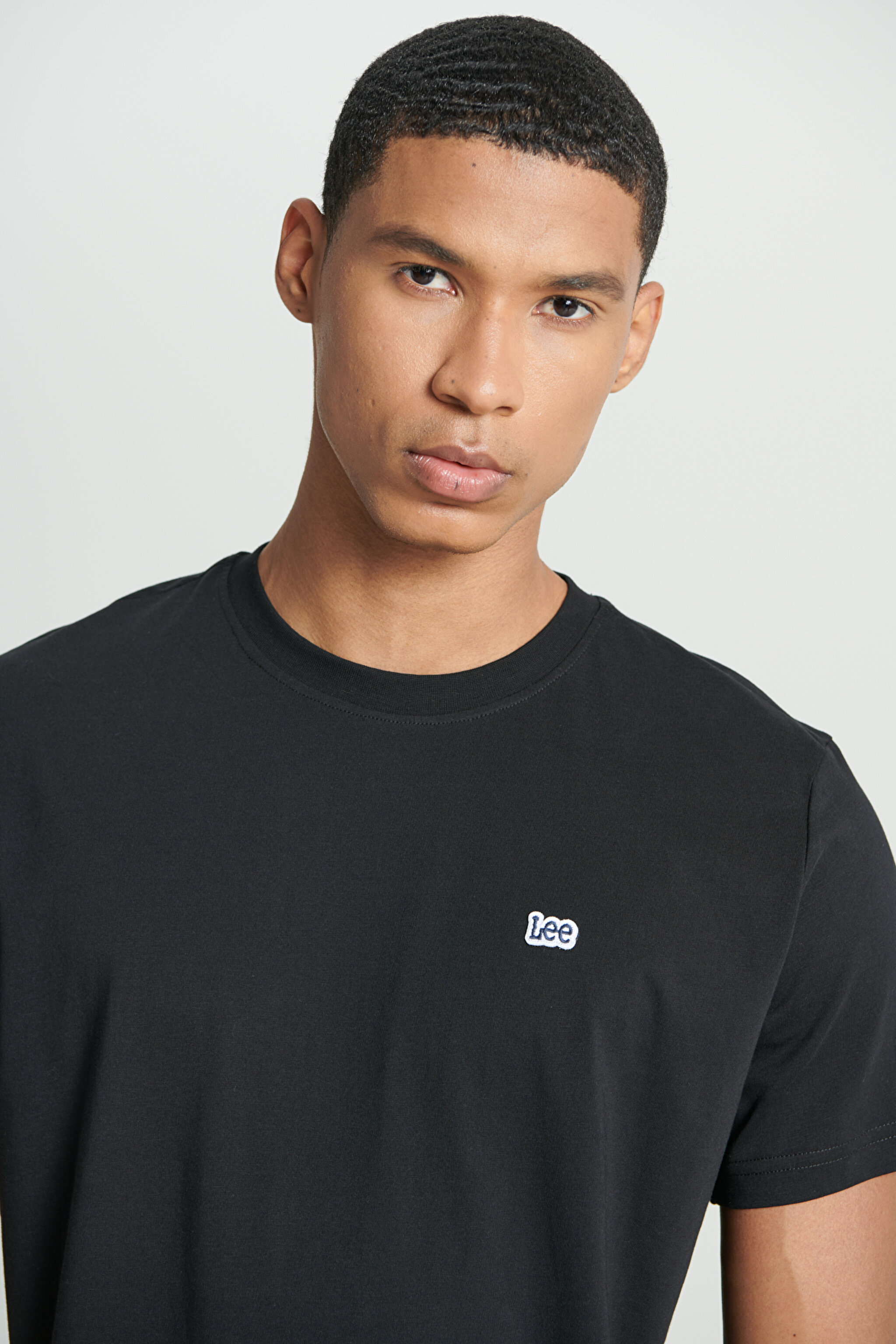 Regular Fit Rahat Kesim %100 Pamuk Logolu Tişört - Black-L60UFQ01 (görsel 5)