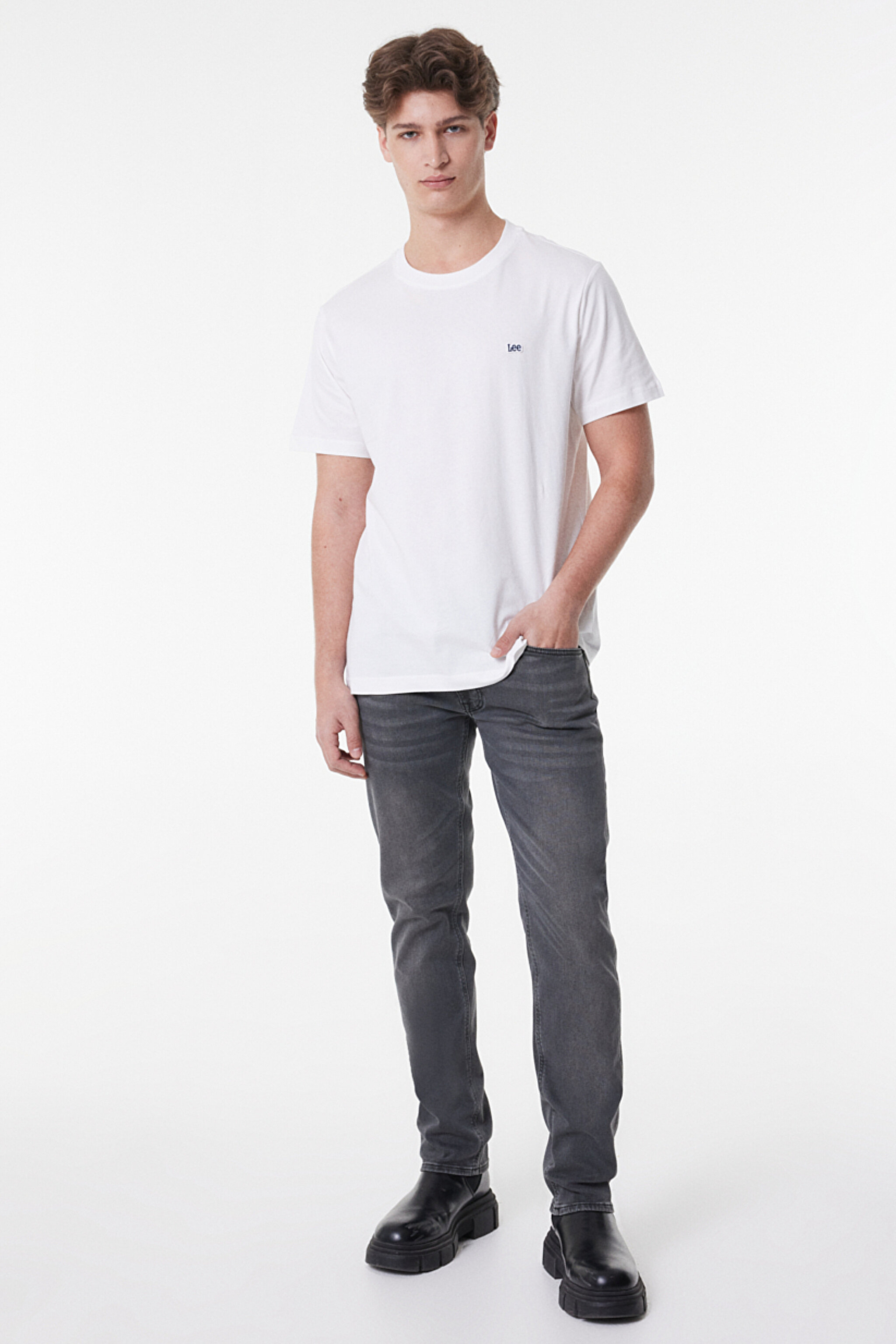 Regular Fit Normal Kesim Sıfır Yaka %100 Pamuk Tişört - White-L60UFQ12 (görsel 2)