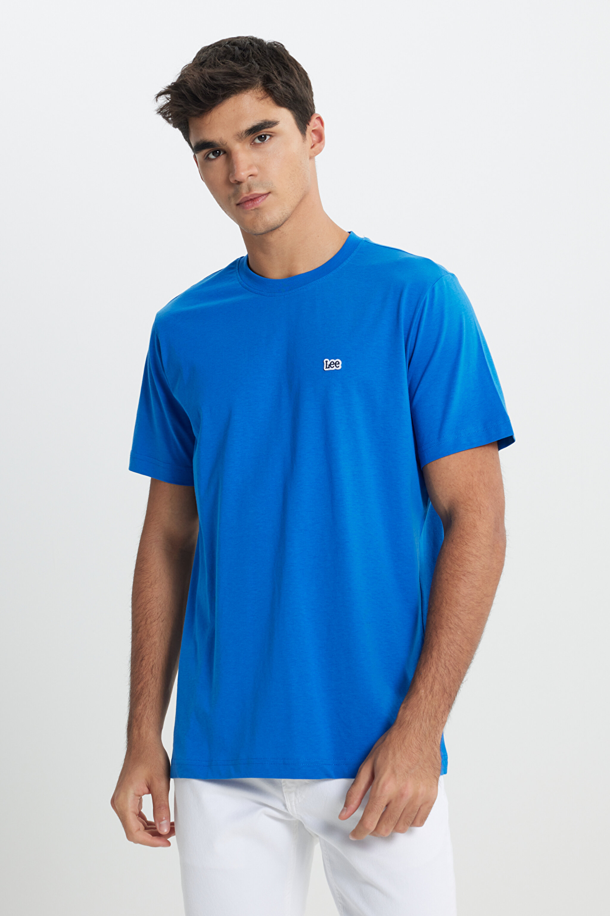 Regular Fit Normal Kesim %100 Pamuk Bisiklet Yaka Mavi Tişört - Ferris-L60UFQA13