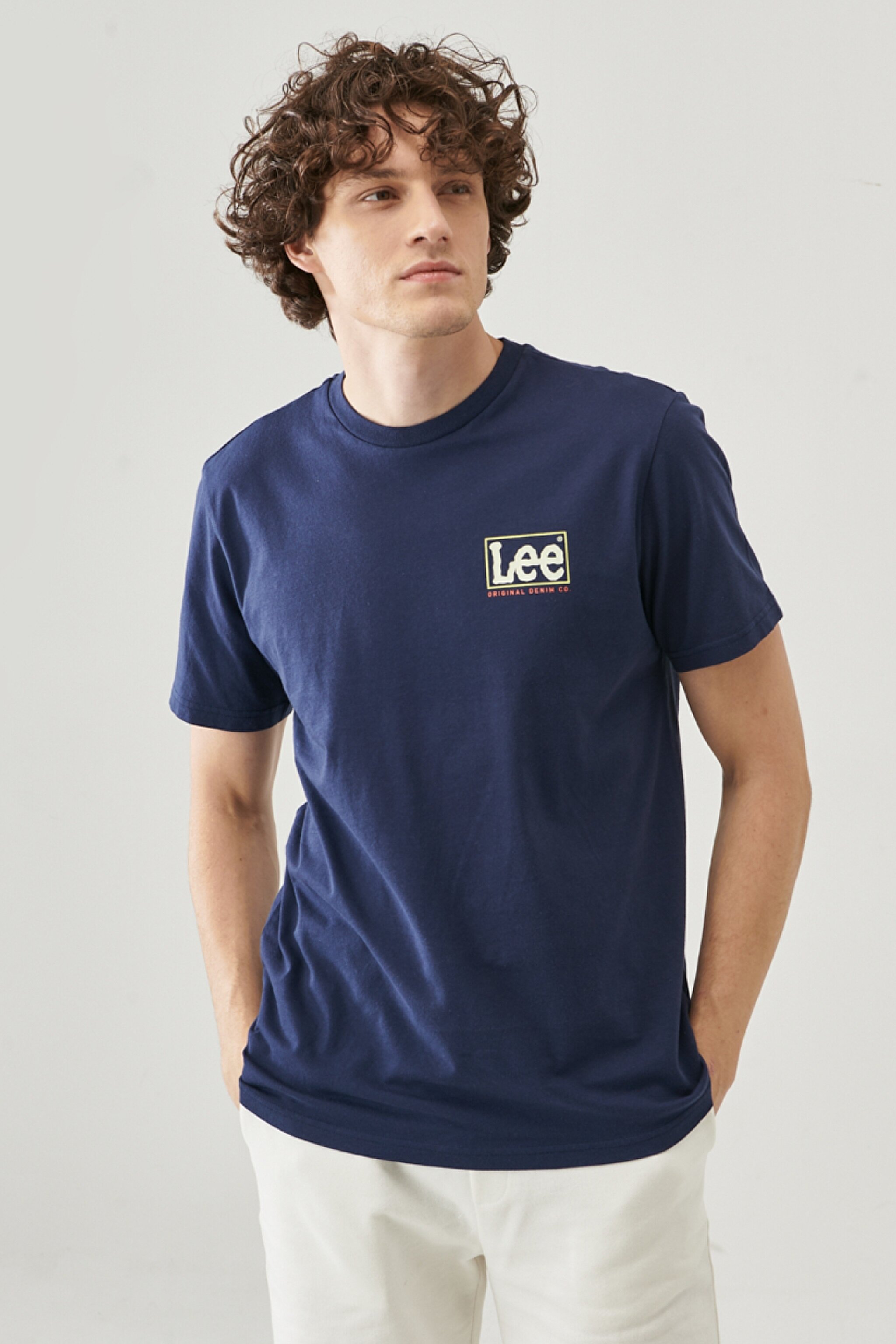 Regular Fit Normal Kesim %100 Pamuk Bisiklet Yaka Logolu Tişört - Gray-L60WFQ35