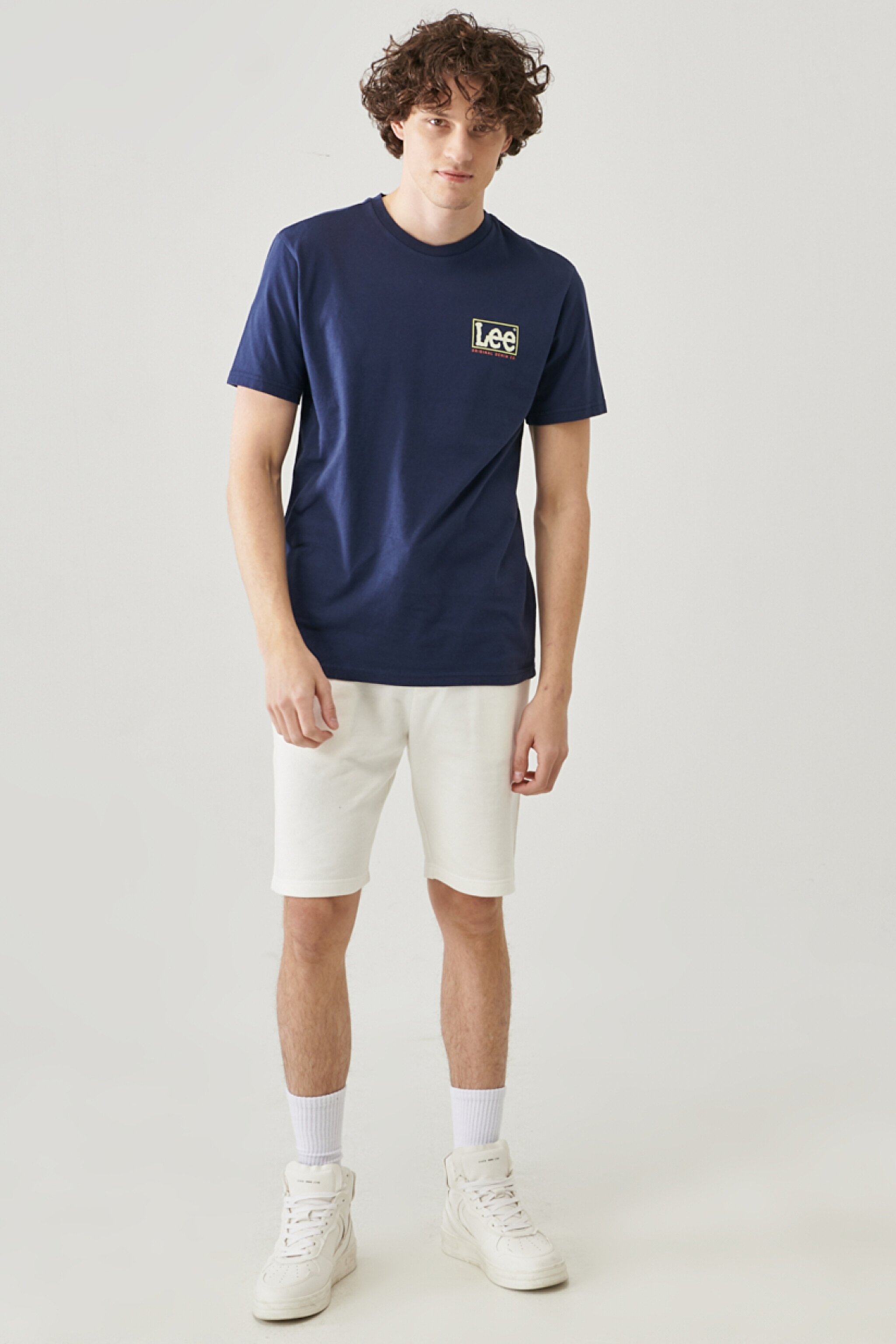 Regular Fit Normal Kesim %100 Pamuk Bisiklet Yaka Logolu Tişört - Gray-L60WFQ35 (görsel 2)