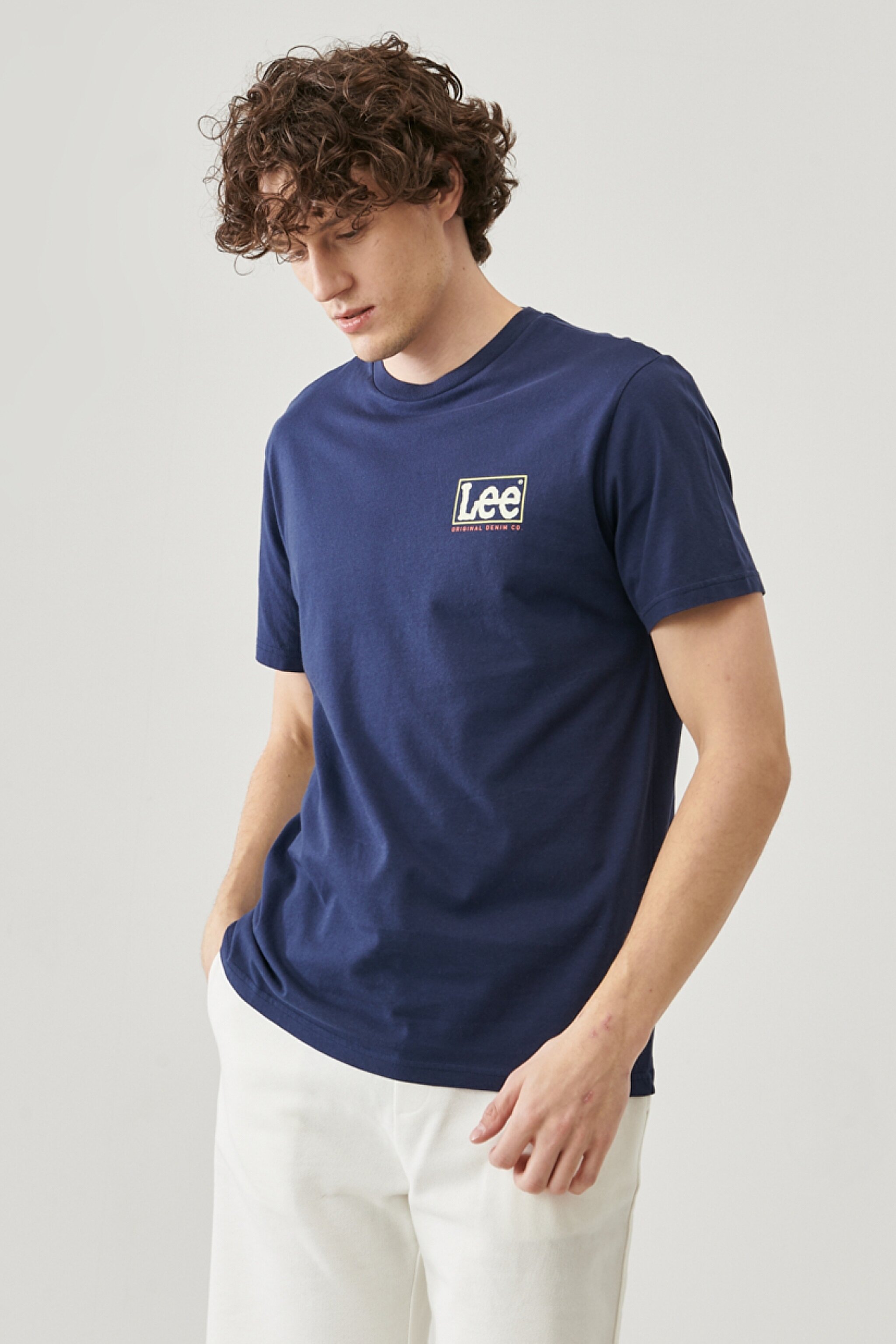 Regular Fit Normal Kesim %100 Pamuk Bisiklet Yaka Logolu Tişört - Gray-L60WFQ35 (görsel 3)