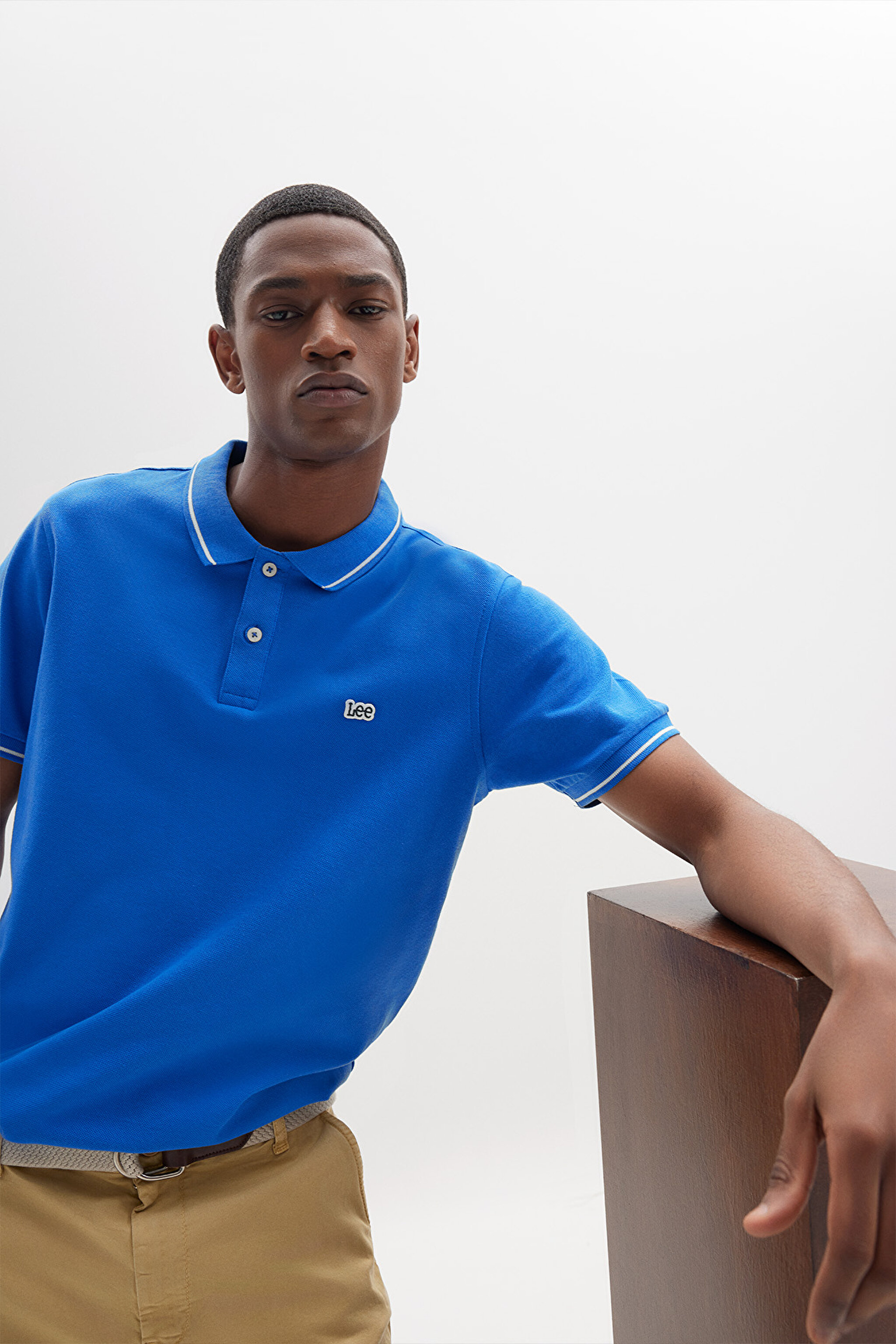 Regular Fit Normal Kesim %100 Pamuk Polo Yaka Mavi Tişört