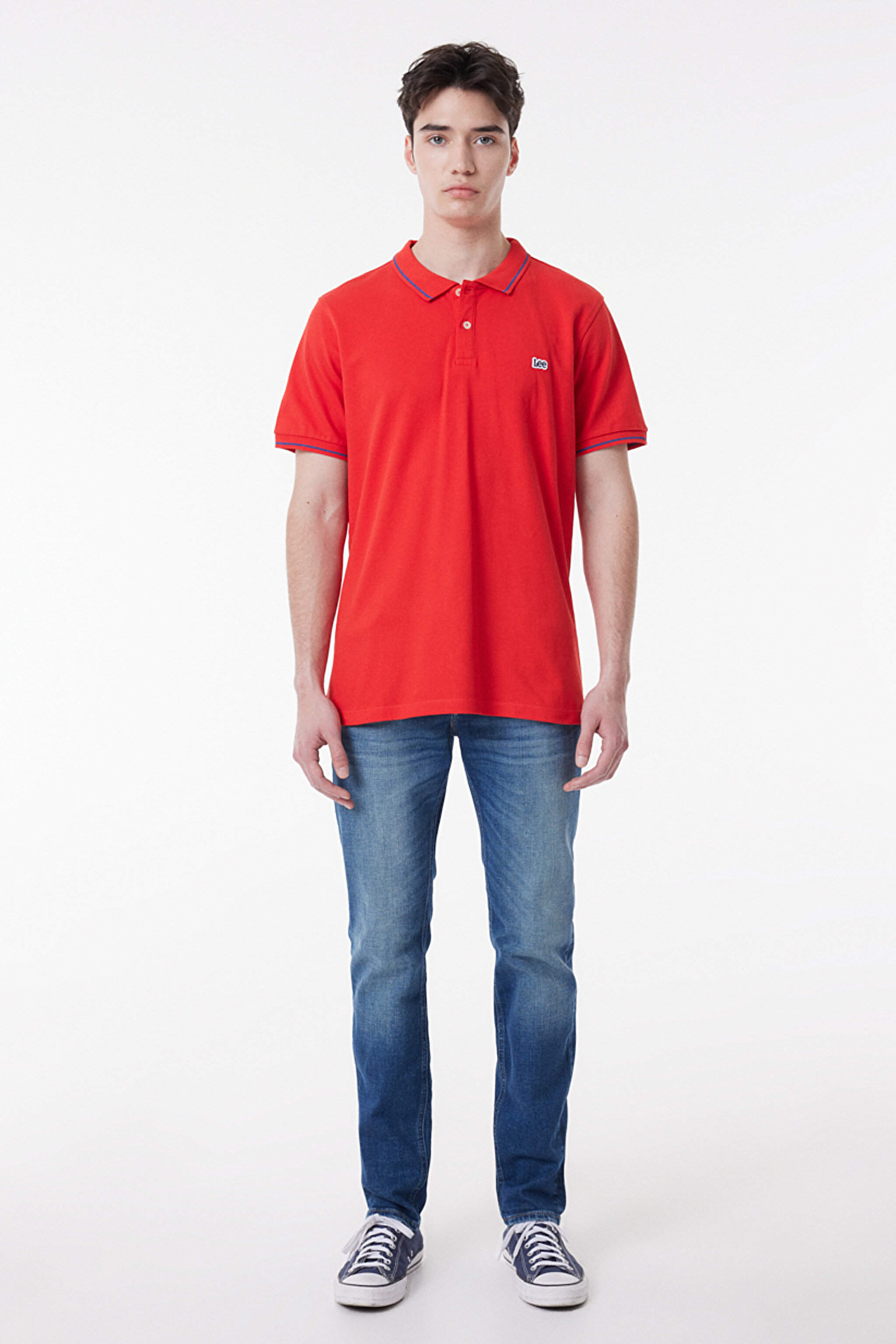 Slim Fit Dar Kesim Polo Yaka %100 Pamuk Tişört