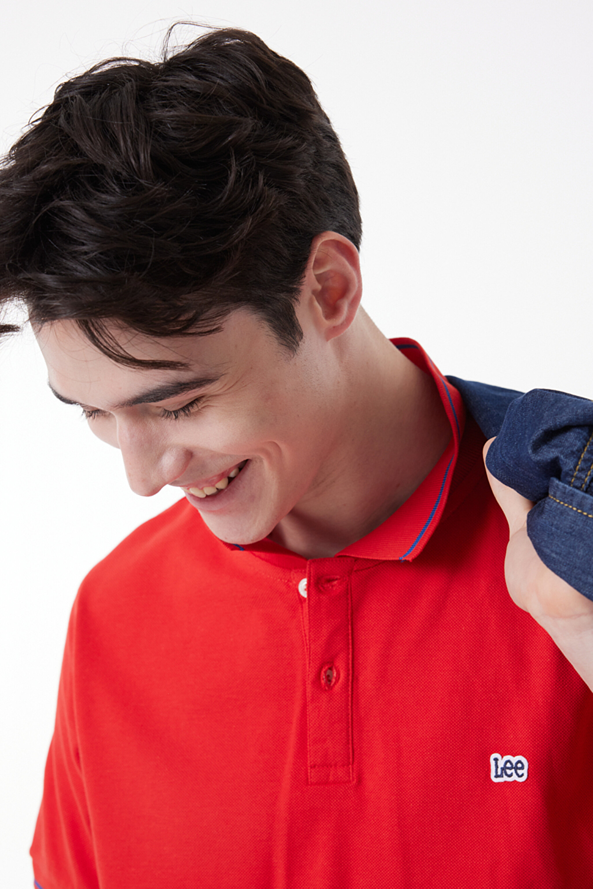 Slim Fit Dar Kesim Polo Yaka %100 Pamuk Tişört - Washed Red-L61ARLQM (görsel 2)