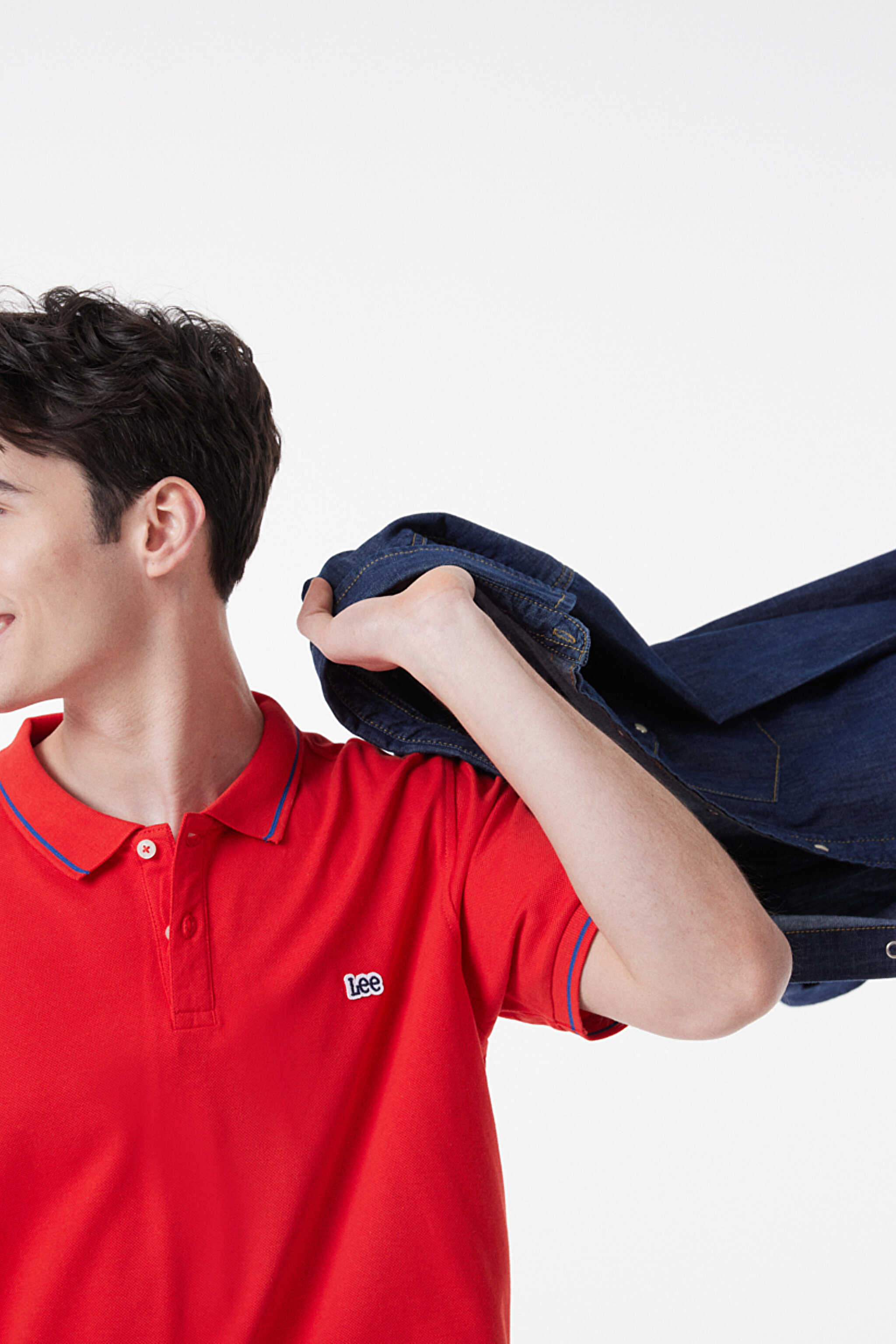 Slim Fit Dar Kesim Polo Yaka %100 Pamuk Tişört - Washed Red-L61ARLQM (görsel 5)