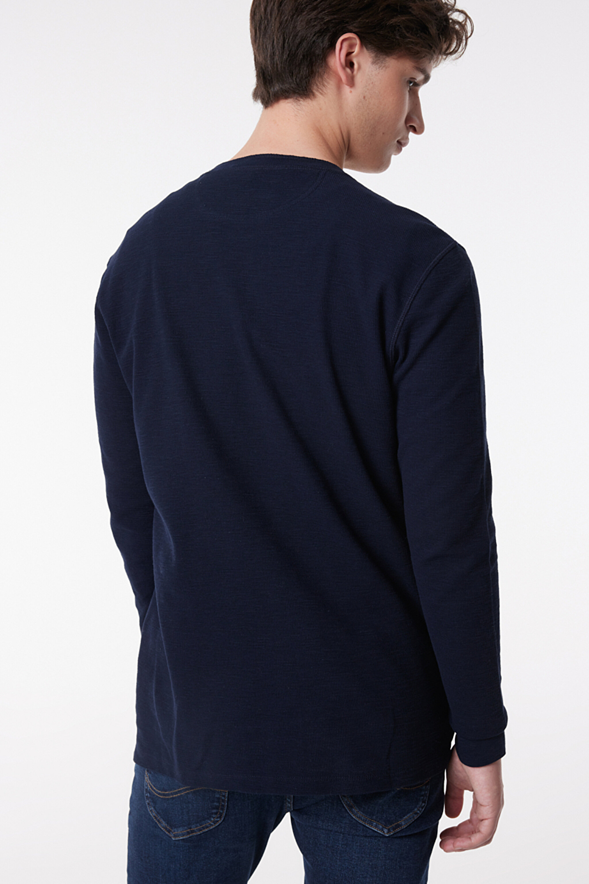 Regular Fit Normal Kesim %100 Pamuk Bisiklet Yaka Tişört - Sky Captain-L61RNBHY (görsel 5)