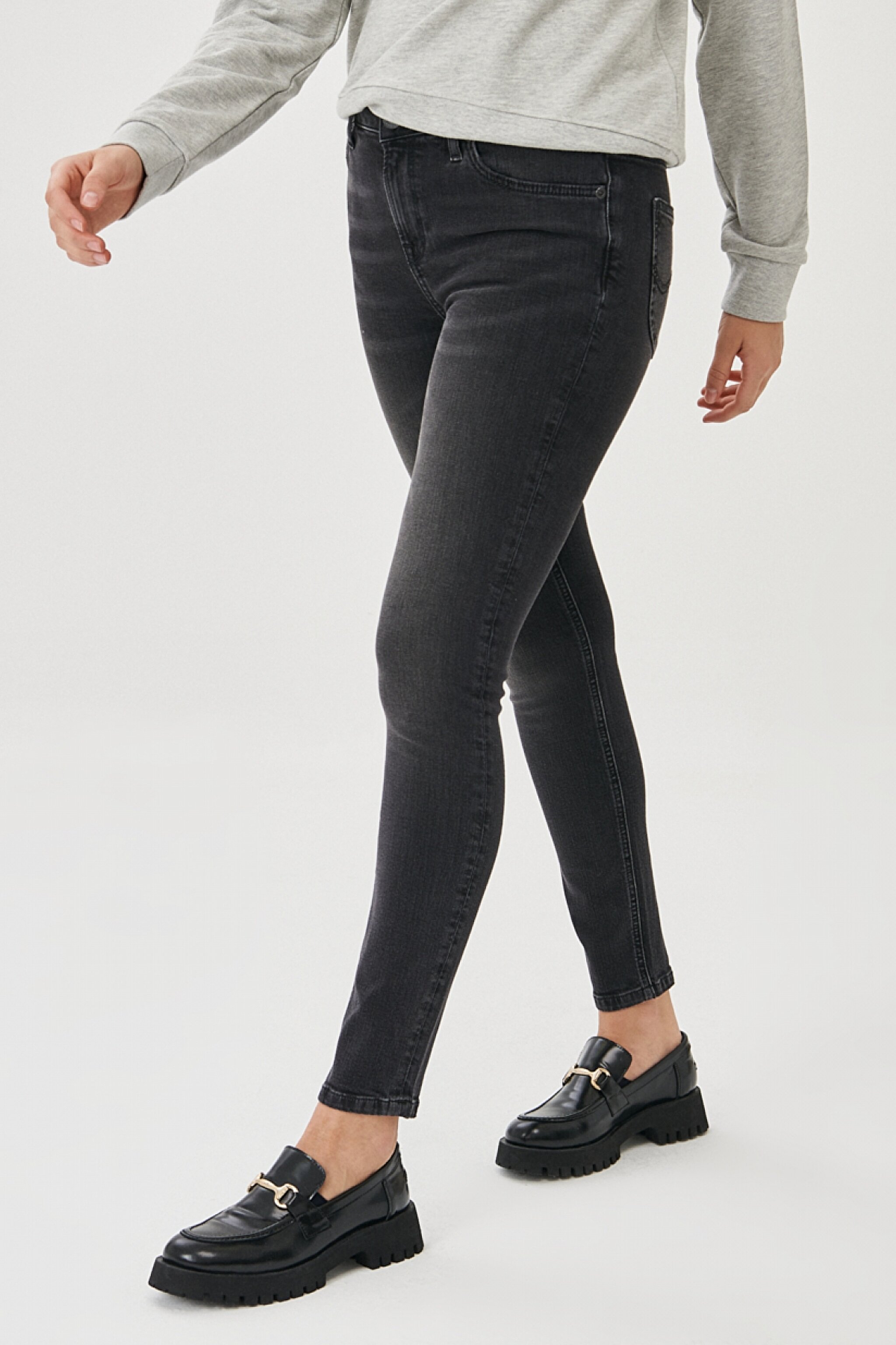 Scarlett High Skinny Fit Denim Esnek Jean Kot Pantolon - Anthracite-L626003003