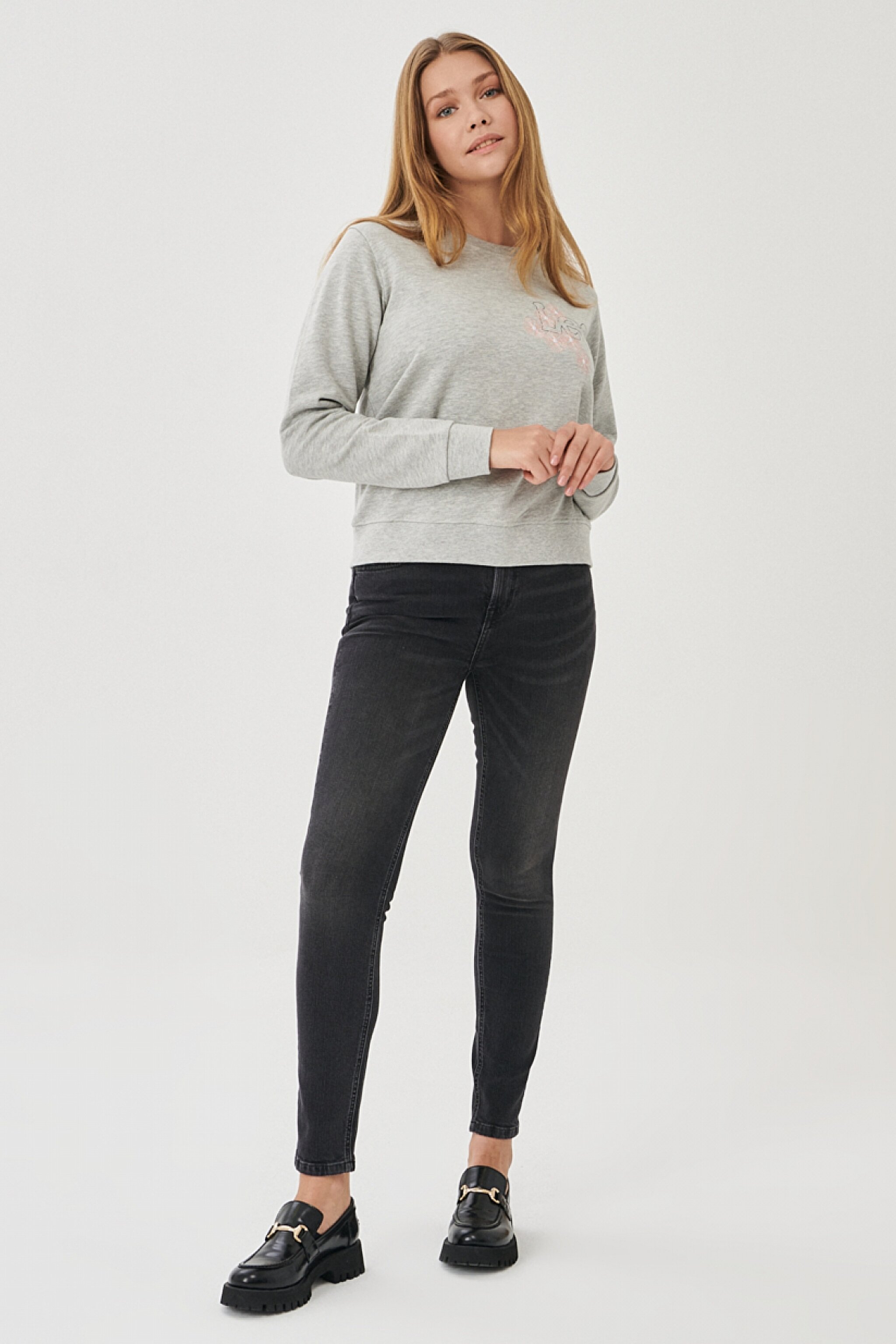 Scarlett High Skinny Fit Denim Esnek Jean Kot Pantolon - Anthracite-L626003003 (görsel 2)