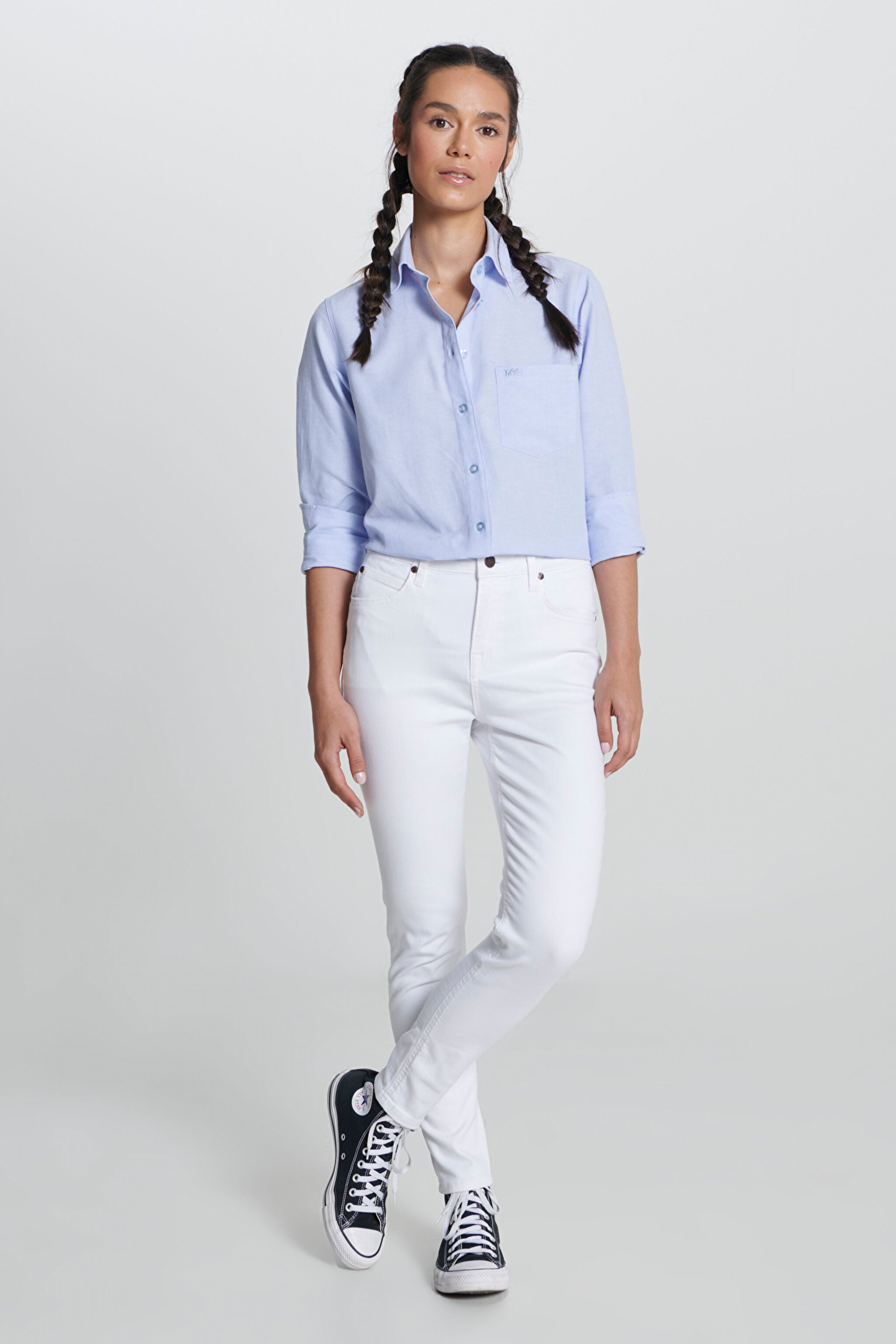 Scarlett High Rise Skinny Fit Dar Kesim Yüksek Bel Beyaz Esnek Jean Kot Pantolon - White-L626021100 (görsel 2)