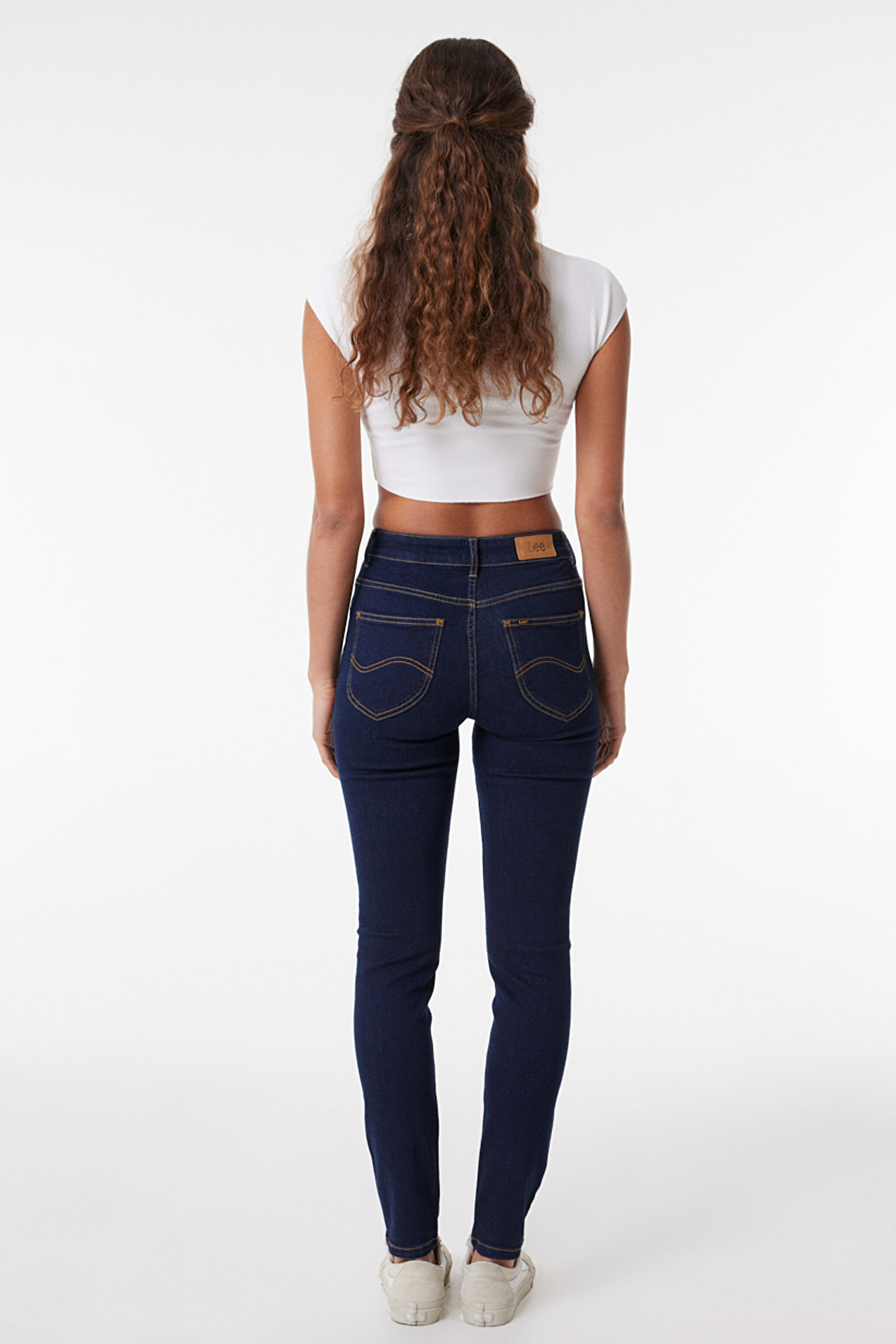 Scarlett High Rise Skinny Fit Dar Kesim Yüksek Bel Lacivert Esnek Jean Kot Pantolon - Rinse-L62602336 (görsel 4)