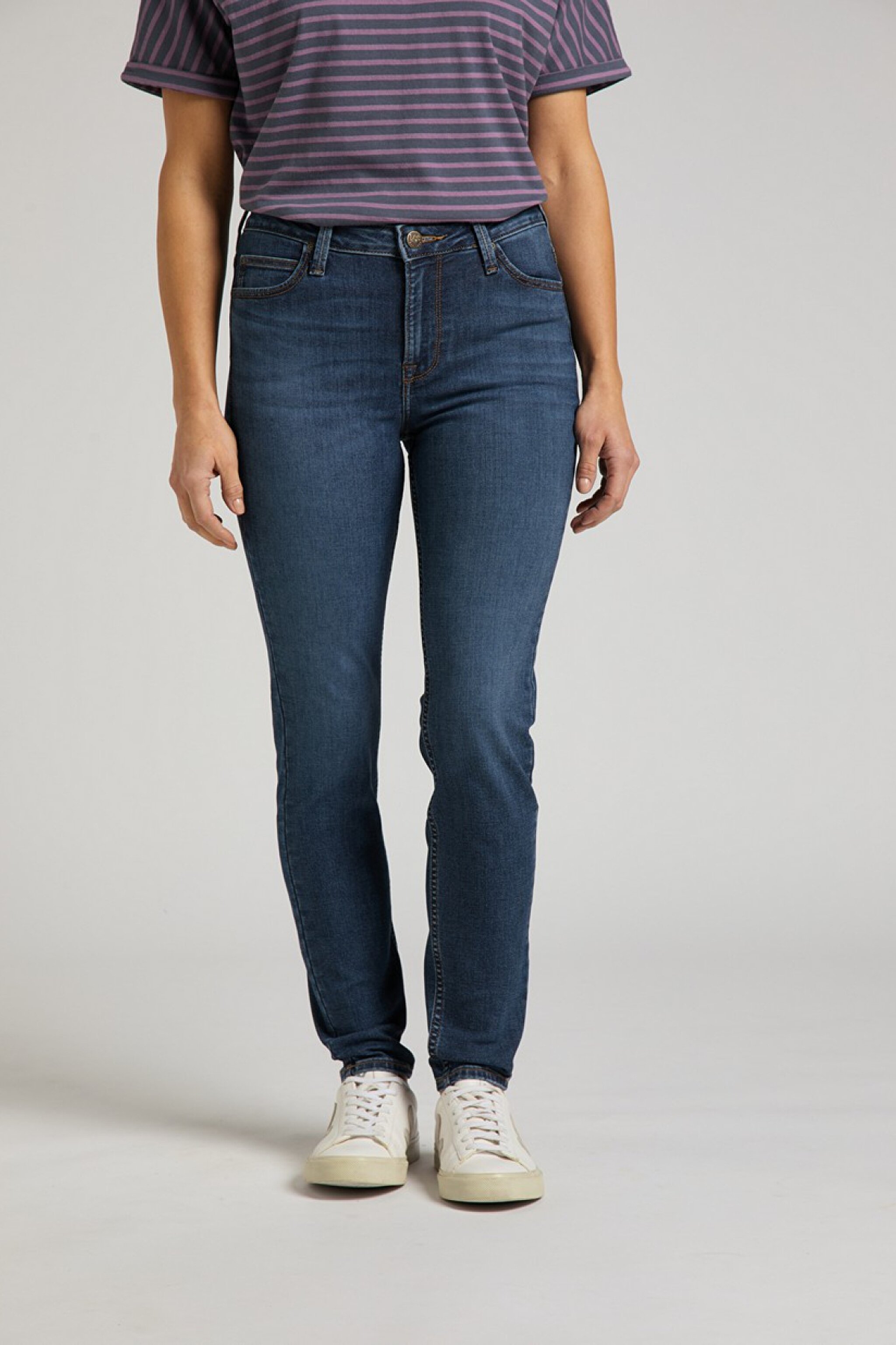 Scarlett Skinny Fit Dar Kesim Yüksek Bel Esnek Jean Kot Pantolon - Dark Worn-L626CGBD (görsel 2)