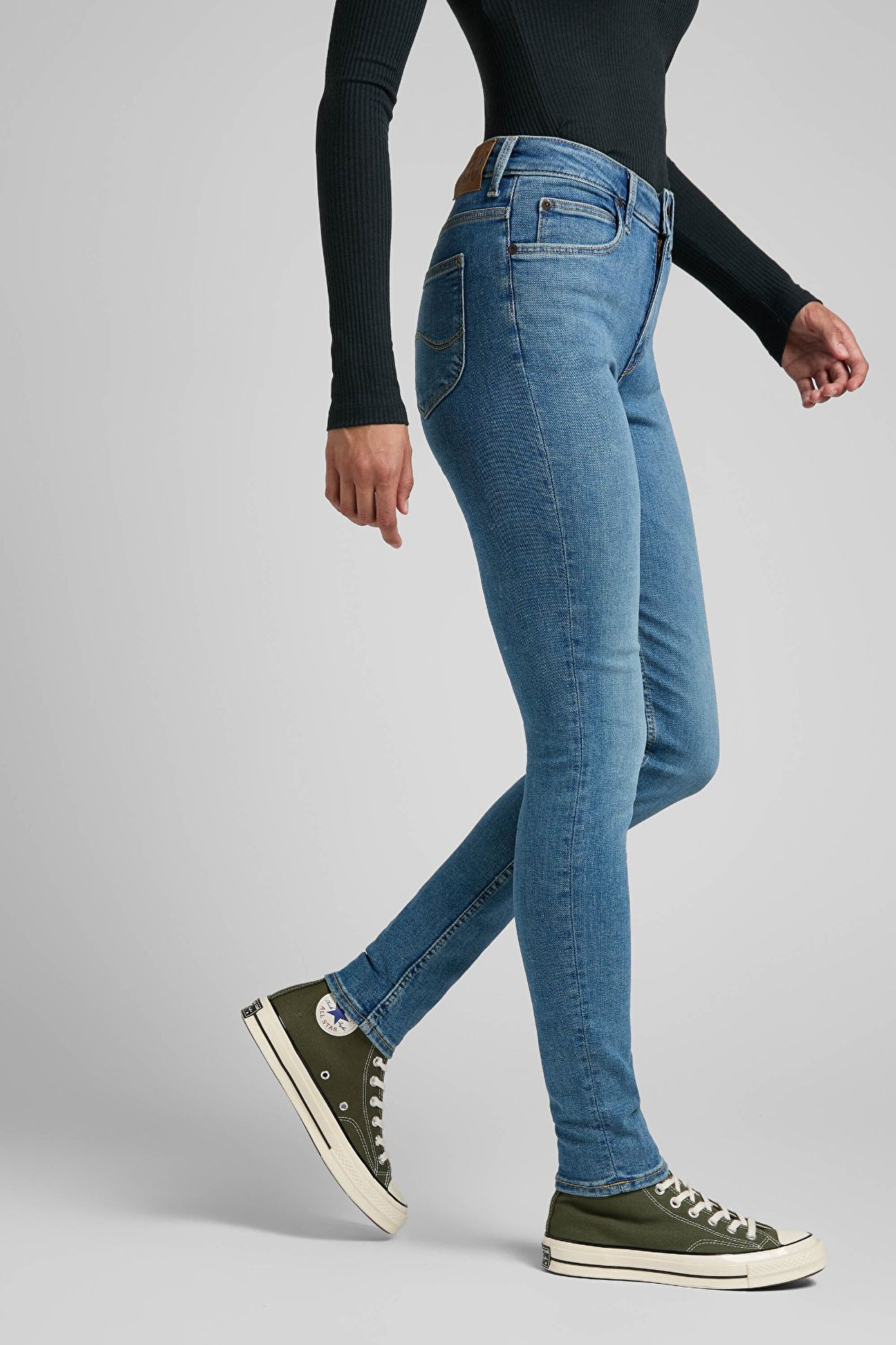 Scarlett Skinny Fit Dar Kesim Yüksek Bel Esnek Jean Kot Pantolon - Blue Sky-L626ERKJ (görsel 3)