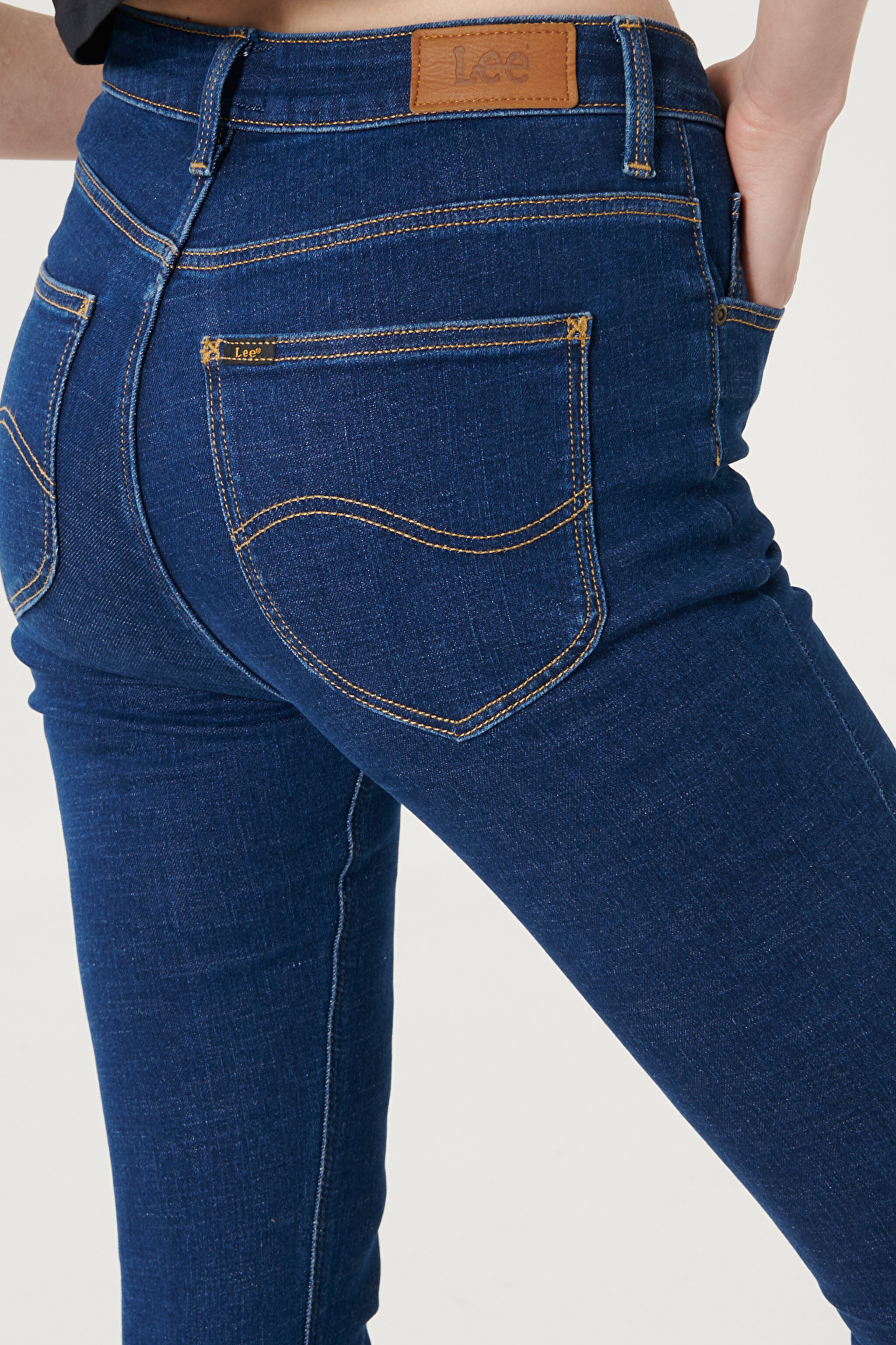 Scarlett High Skinny Fit Denim Esnek Jean Kot Pantolon - Dark Blue-L626PQXM (görsel 5)