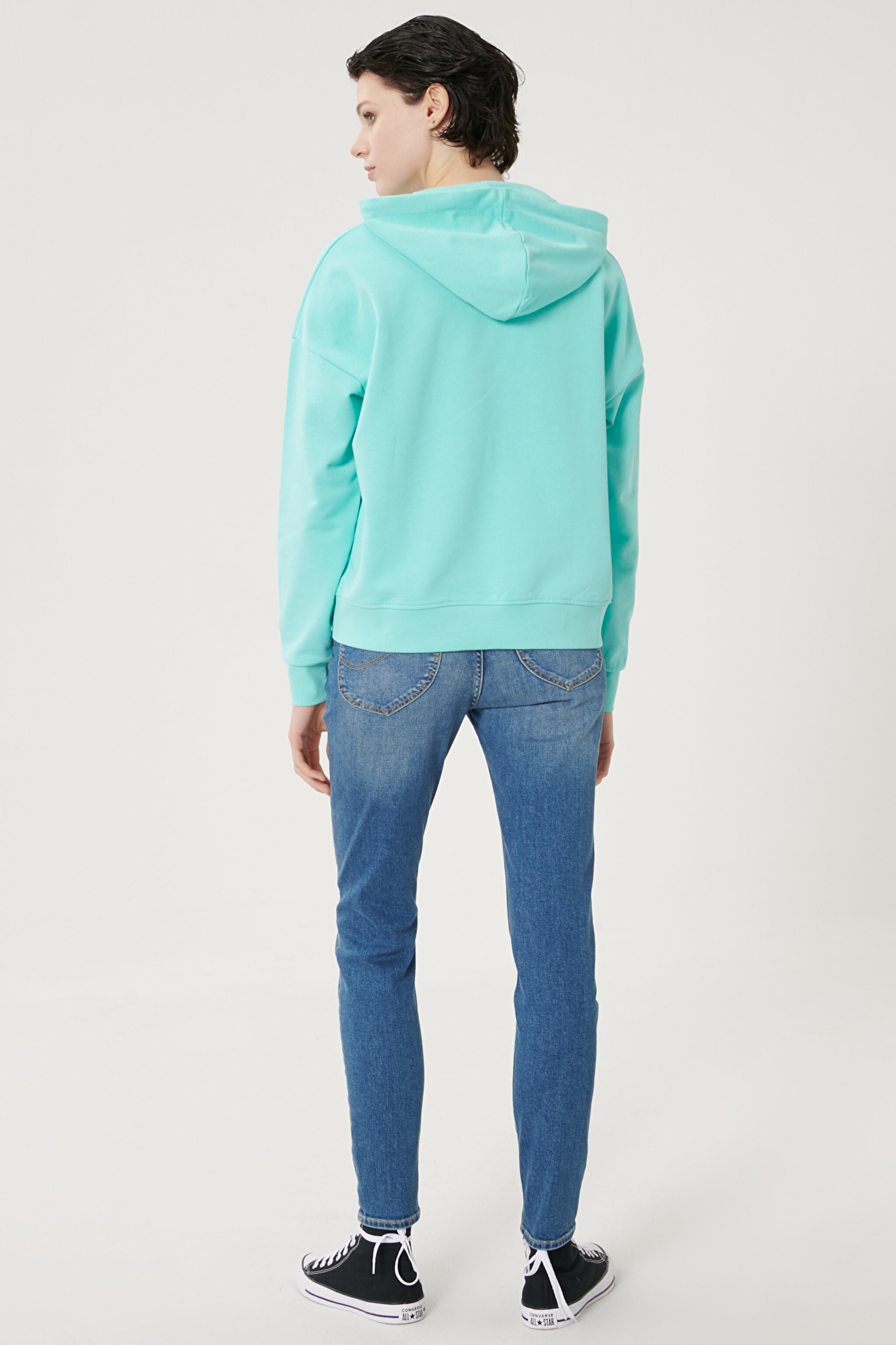 Scarlett High Skinny Fit Denim Esnek Jean Kot Pantolon - Mid Blue-L626QDTO (görsel 3)