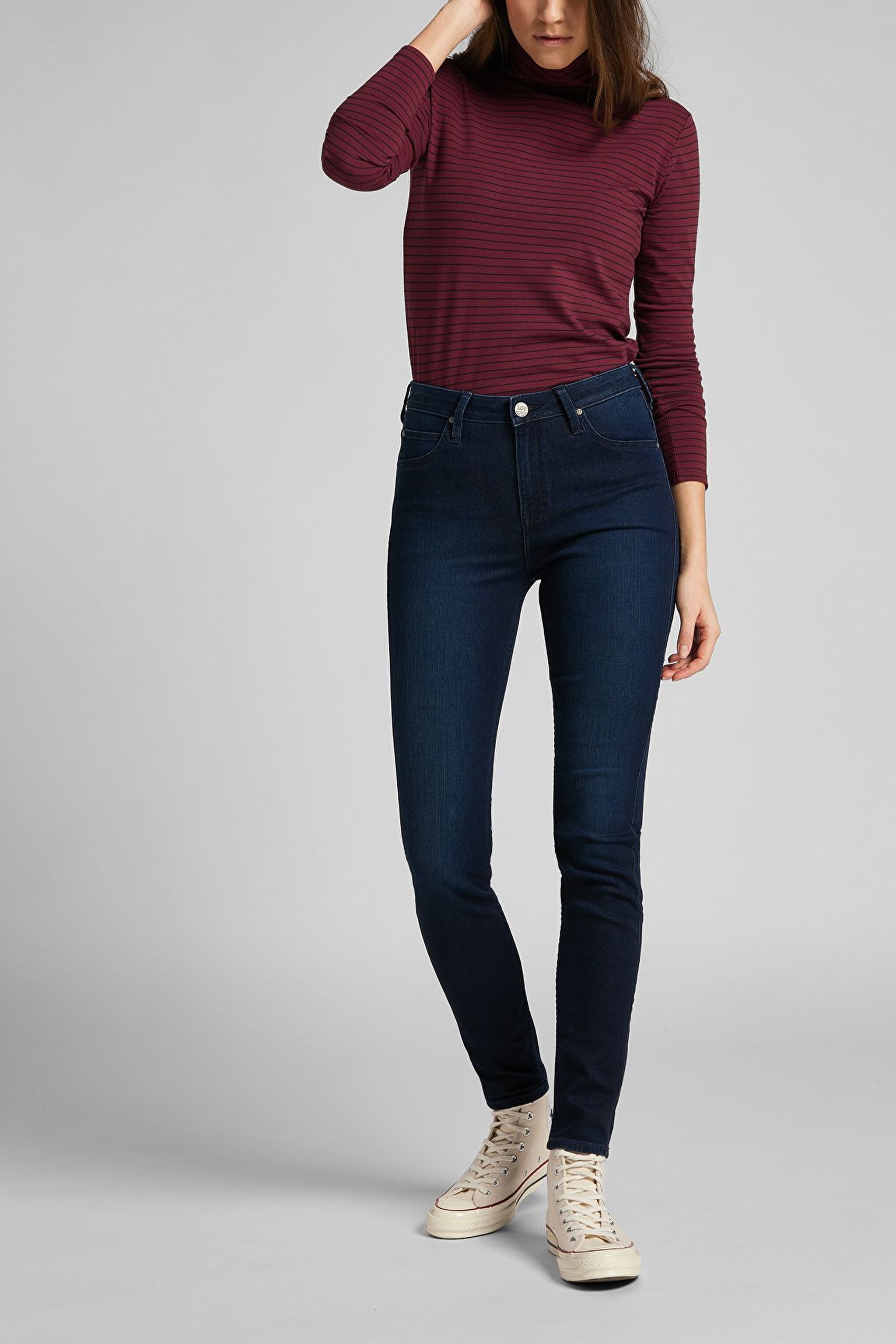 Scarlett High Skinny Fit Yüksek Bel Jean Pantolon - Night Blue-L626RKEX (görsel 2)