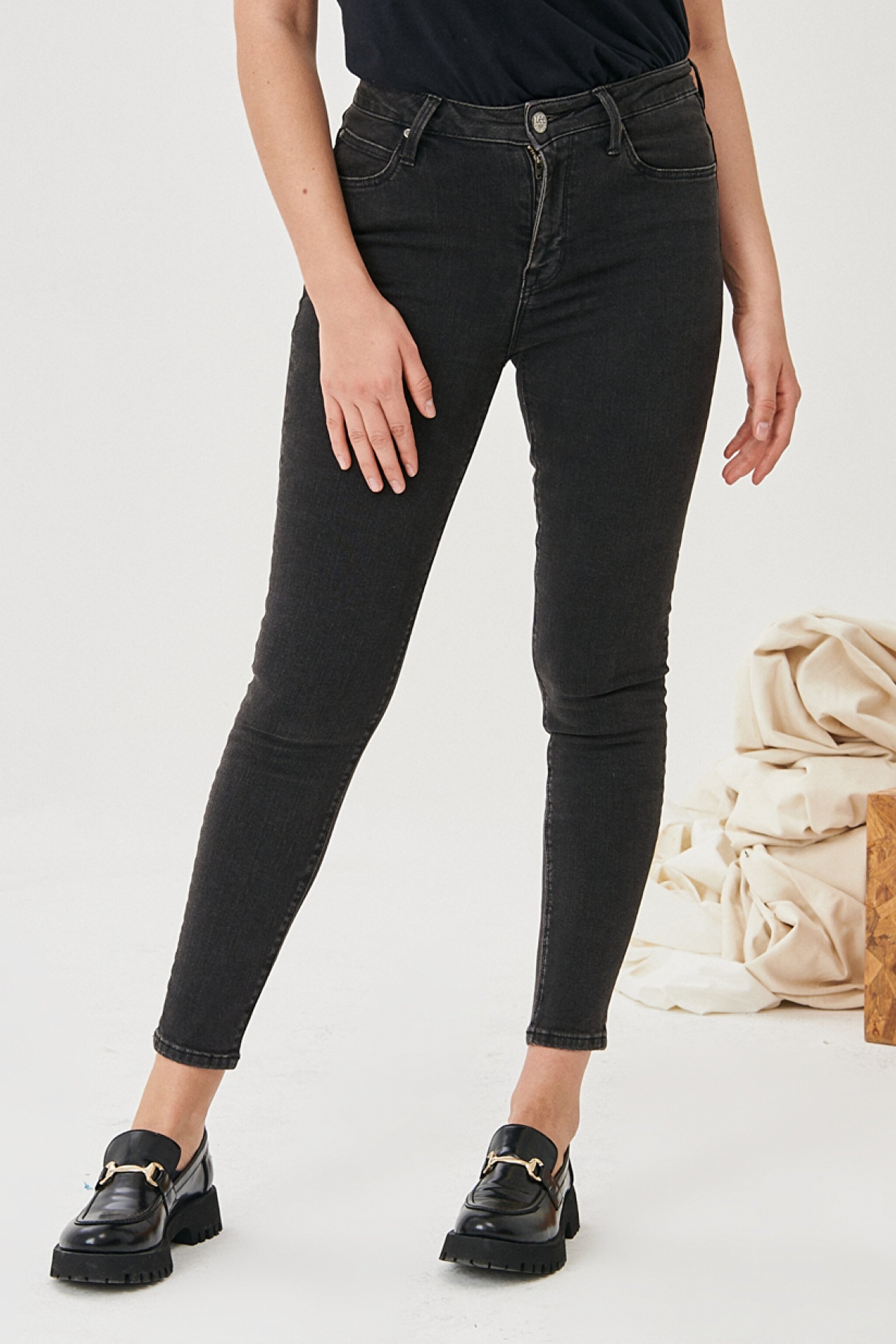 Scarlett High Skinny Fit Yüksek Bel Jean Pantolon - Black-L626SHMY