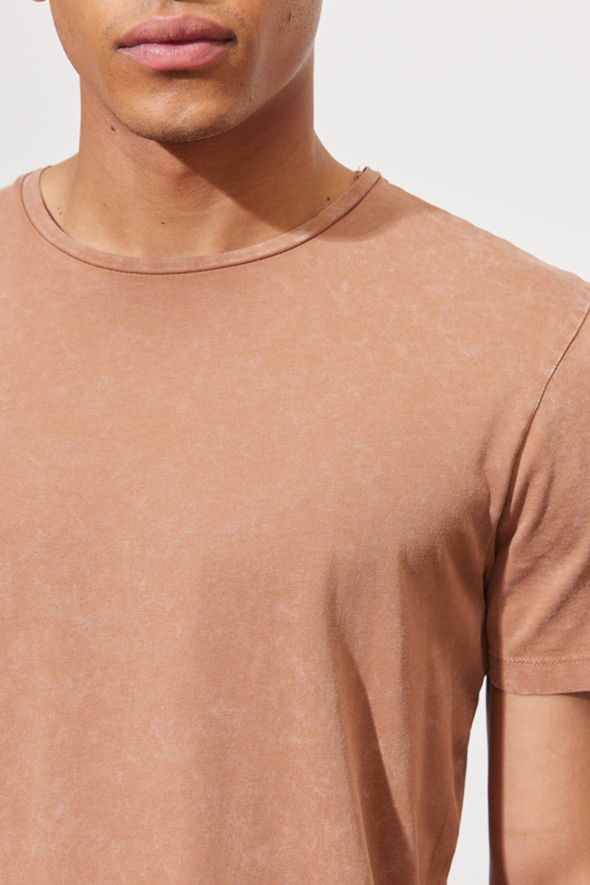 Regular Fit Normal Kesim %100 Pamuk Bisiklet Yaka Tarçın Tişört - Cider-L62JCKA08 (görsel 2)