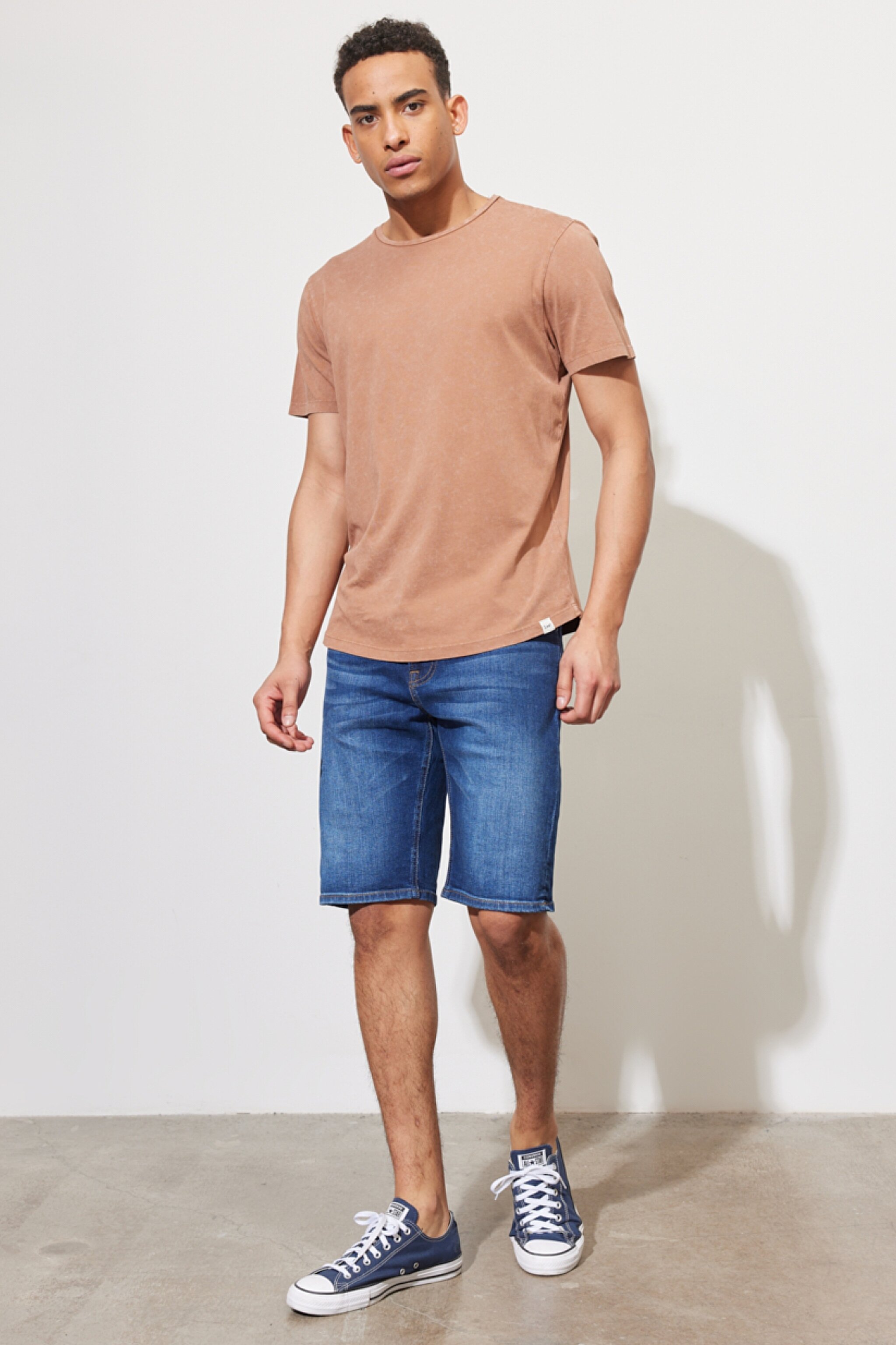 Regular Fit Normal Kesim %100 Pamuk Bisiklet Yaka Tarçın Tişört - Cider-L62JCKA08 (görsel 5)