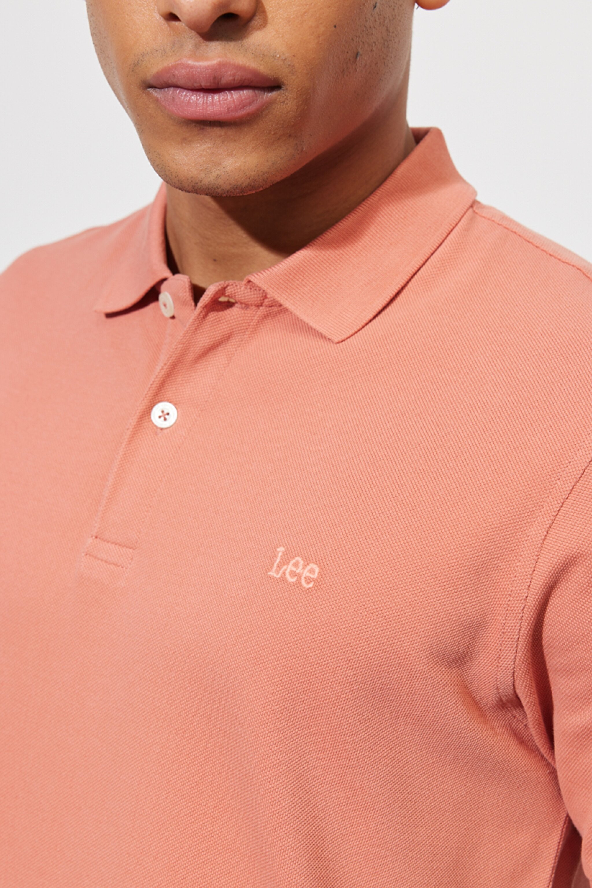 Regular Fit Normal Kesim %100 Pamuk Polo Yaka Somon Tişört - Rust-L65CQSUK (görsel 3)