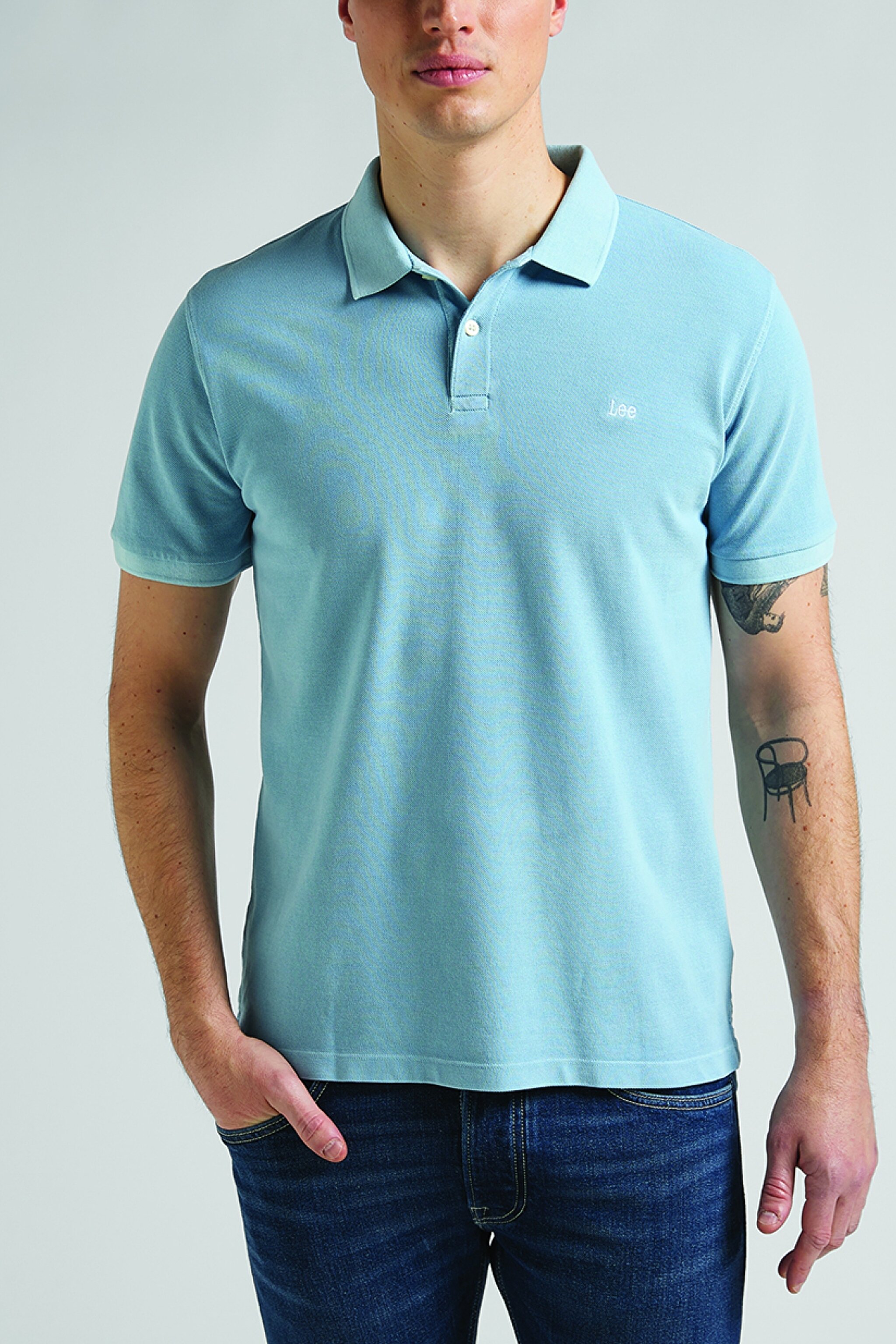 Regular Fit Rahat Kesim Polo Yaka Kısa Kollu Tişört - Ice Blue-L65CQSUY