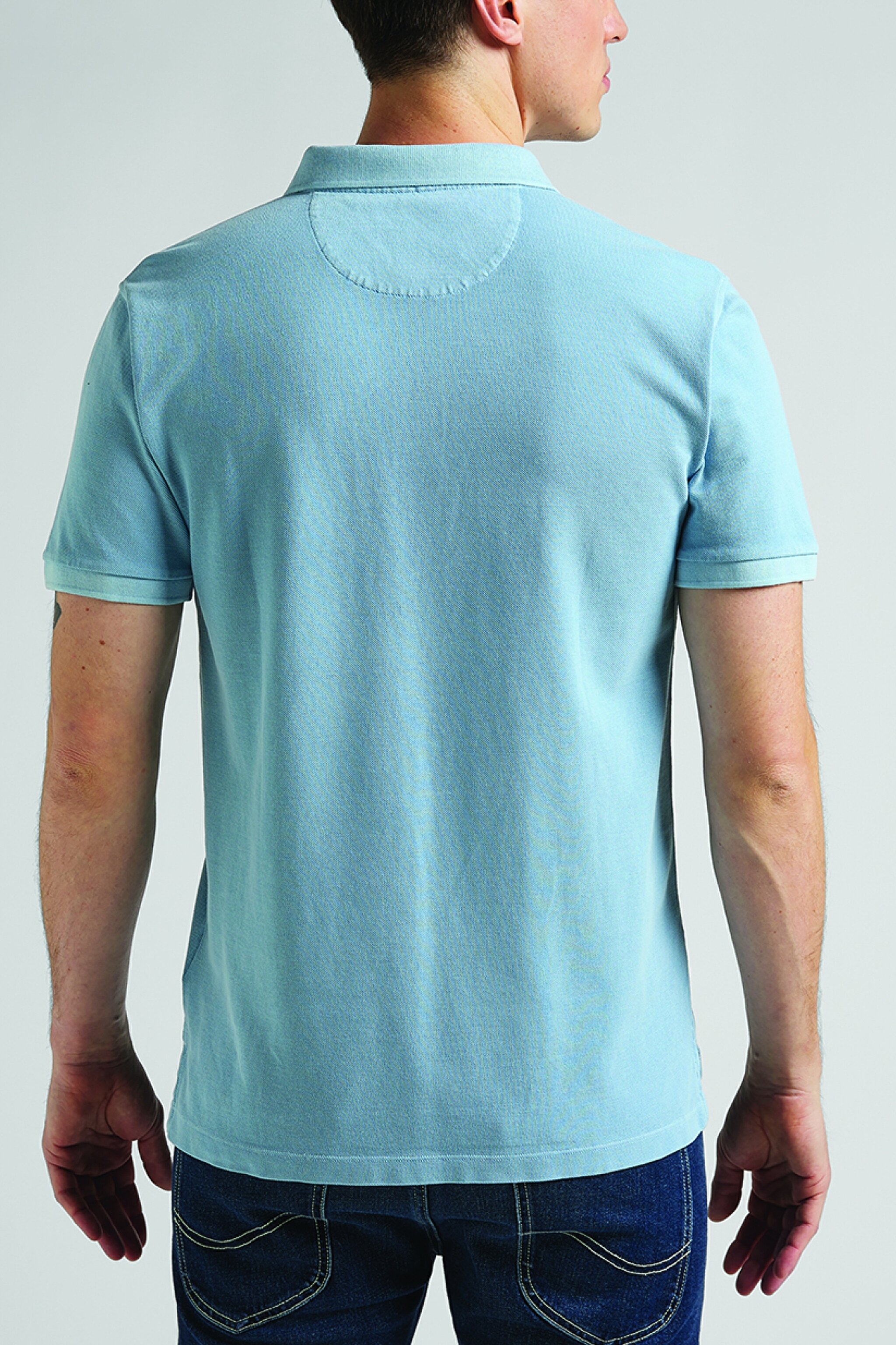 Regular Fit Rahat Kesim Polo Yaka Kısa Kollu Tişört - Ice Blue-L65CQSUY (görsel 3)