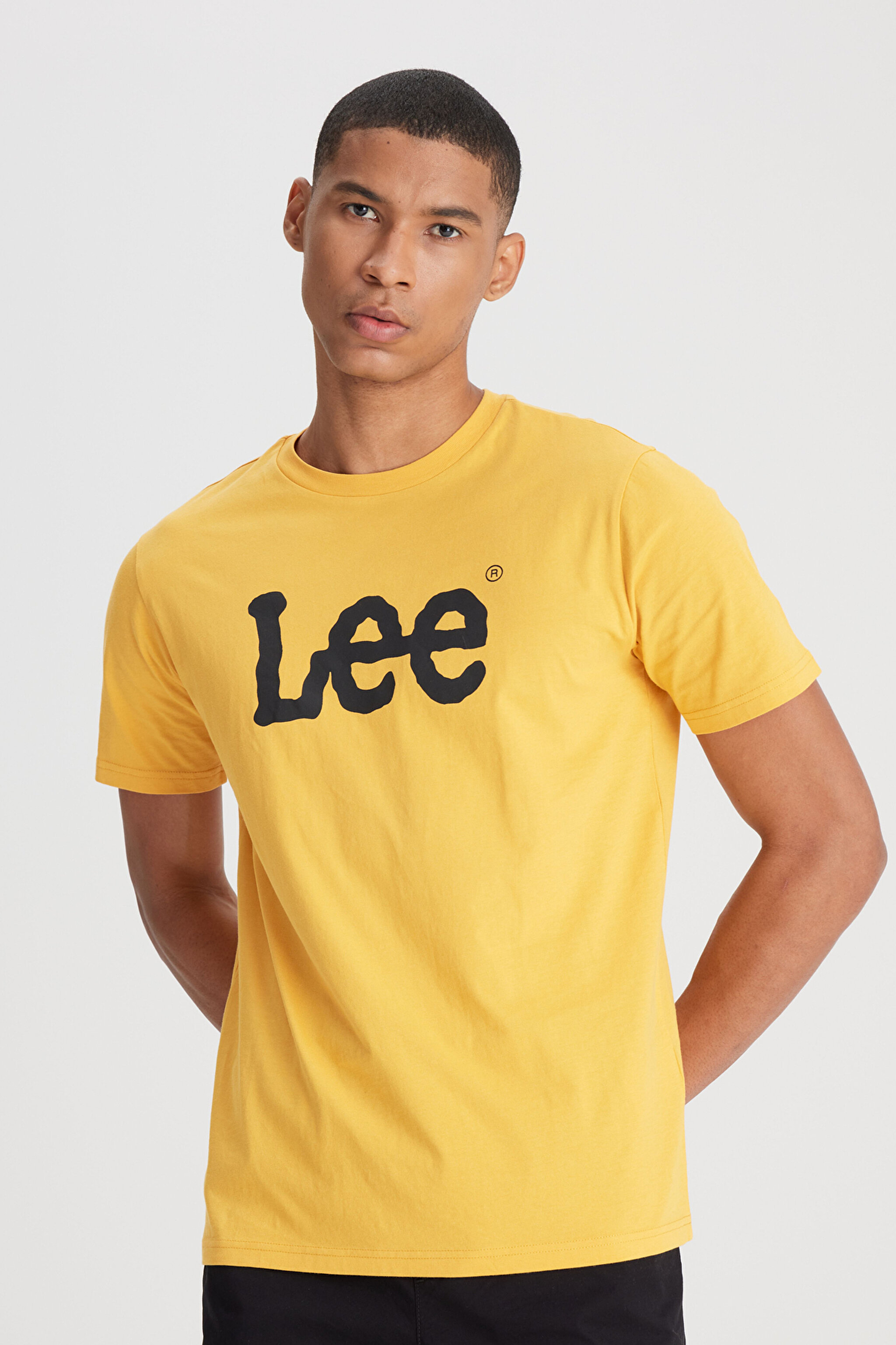 Regular Fit Normal Kesim Sıfır Yaka %100 Pamuk Logolu Tişört - Yellow-L65QAI200 (görsel 2)