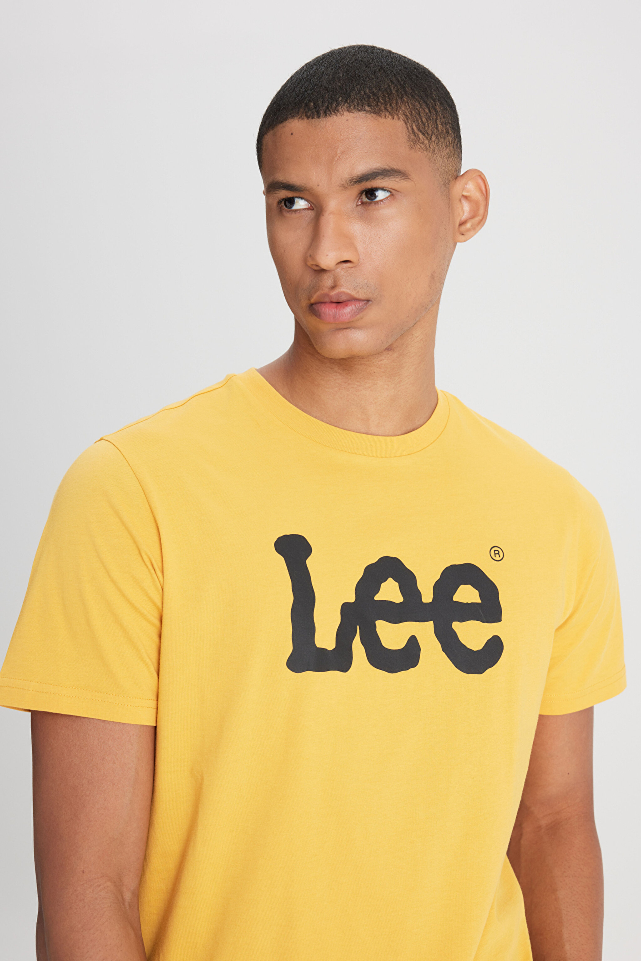 Regular Fit Normal Kesim Sıfır Yaka %100 Pamuk Logolu Tişört - Yellow-L65QAI200 (görsel 4)