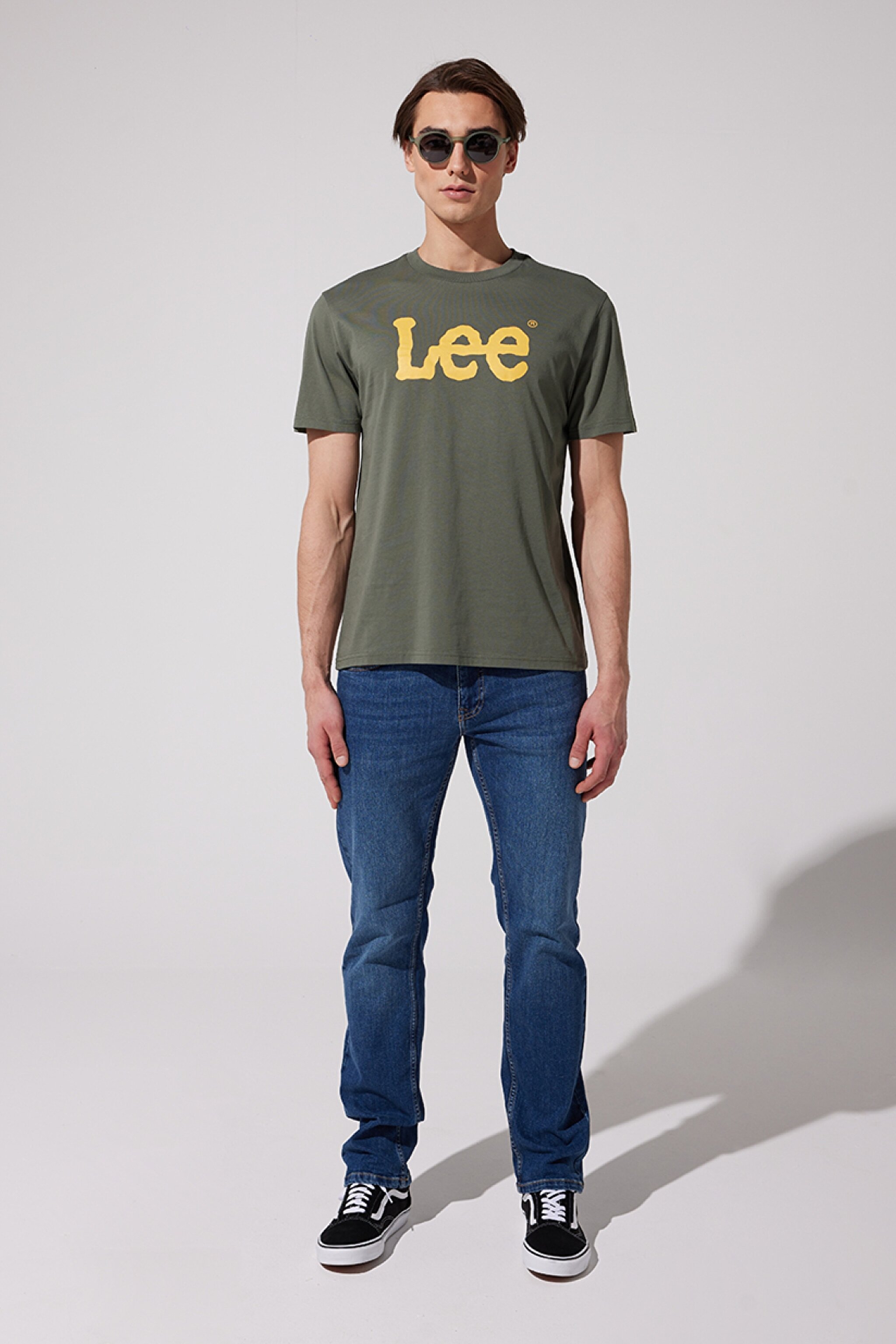 Regular Fit Normal Kesim Sıfır Yaka %100 Pamuk Logolu Tişört - Khaki-L65QAI801 (görsel 5)