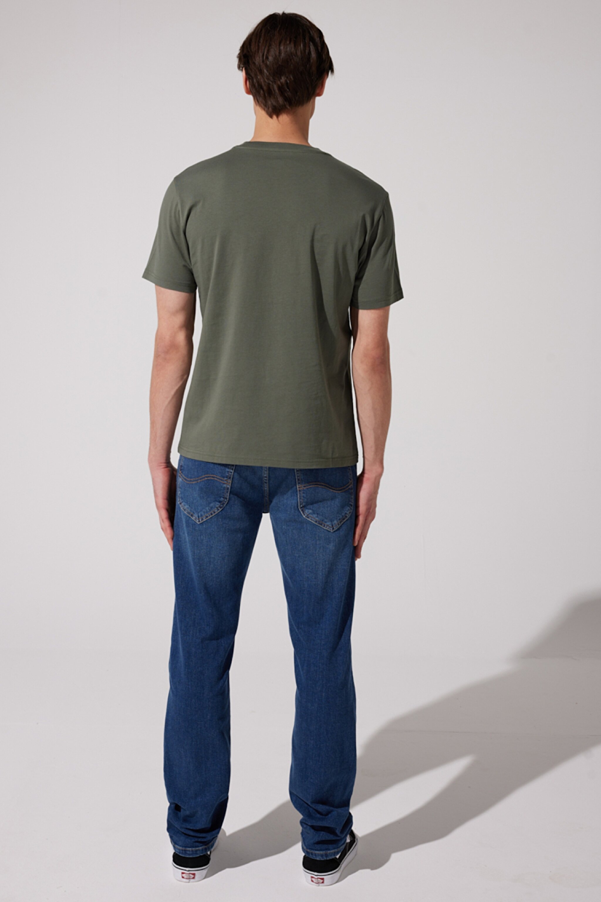Regular Fit Normal Kesim Sıfır Yaka %100 Pamuk Logolu Tişört - Khaki-L65QAI801 (görsel 7)