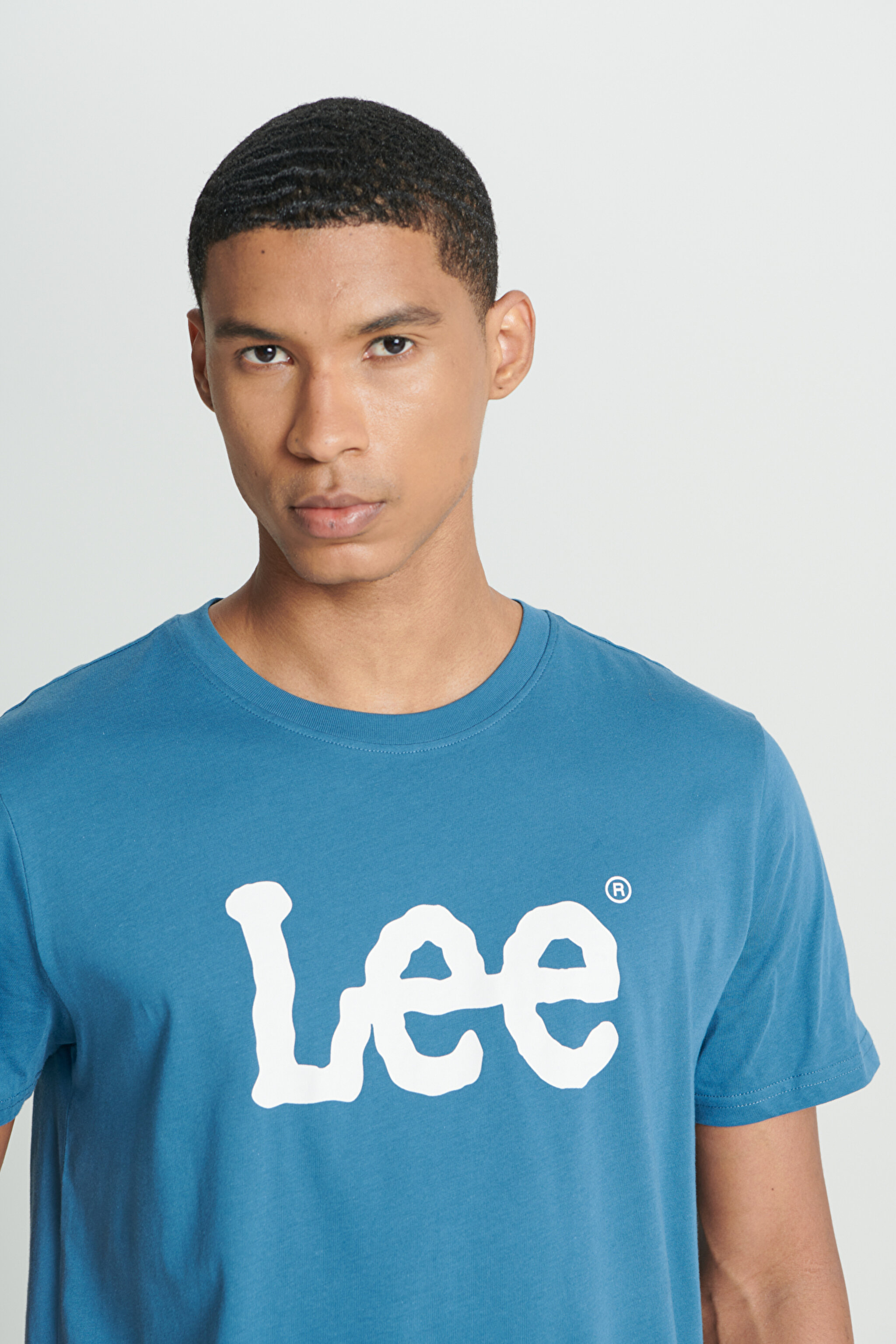 Regular Fit Normal Kesim Sıfır Yaka %100 Pamuk Logolu Tişört - Blue-L65QAIQO (görsel 8)