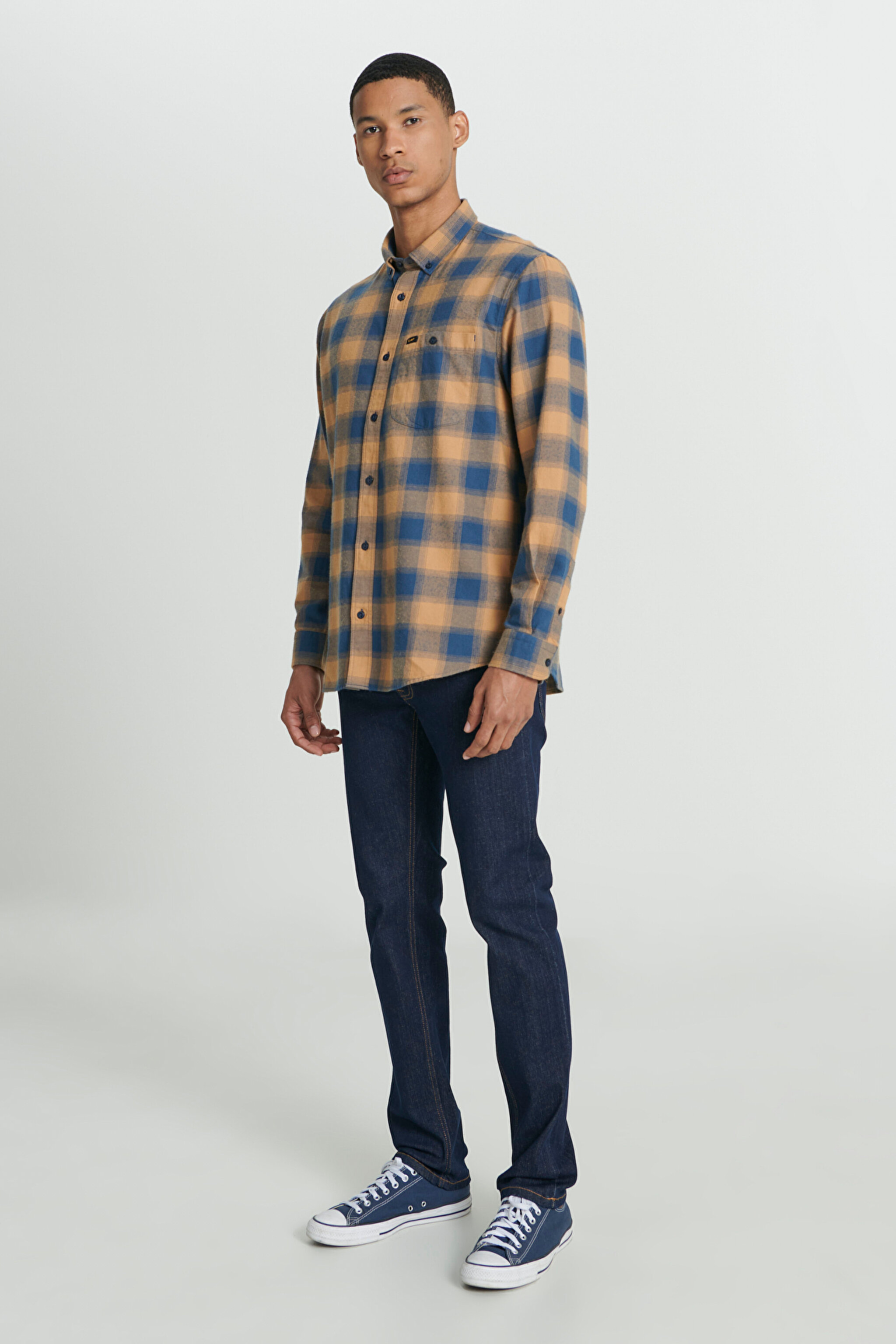 Regular Fit Normal Kesim %100 Pamuk Uzun Kollu Gömlek - Brown-L66IMLSZ (görsel 3)
