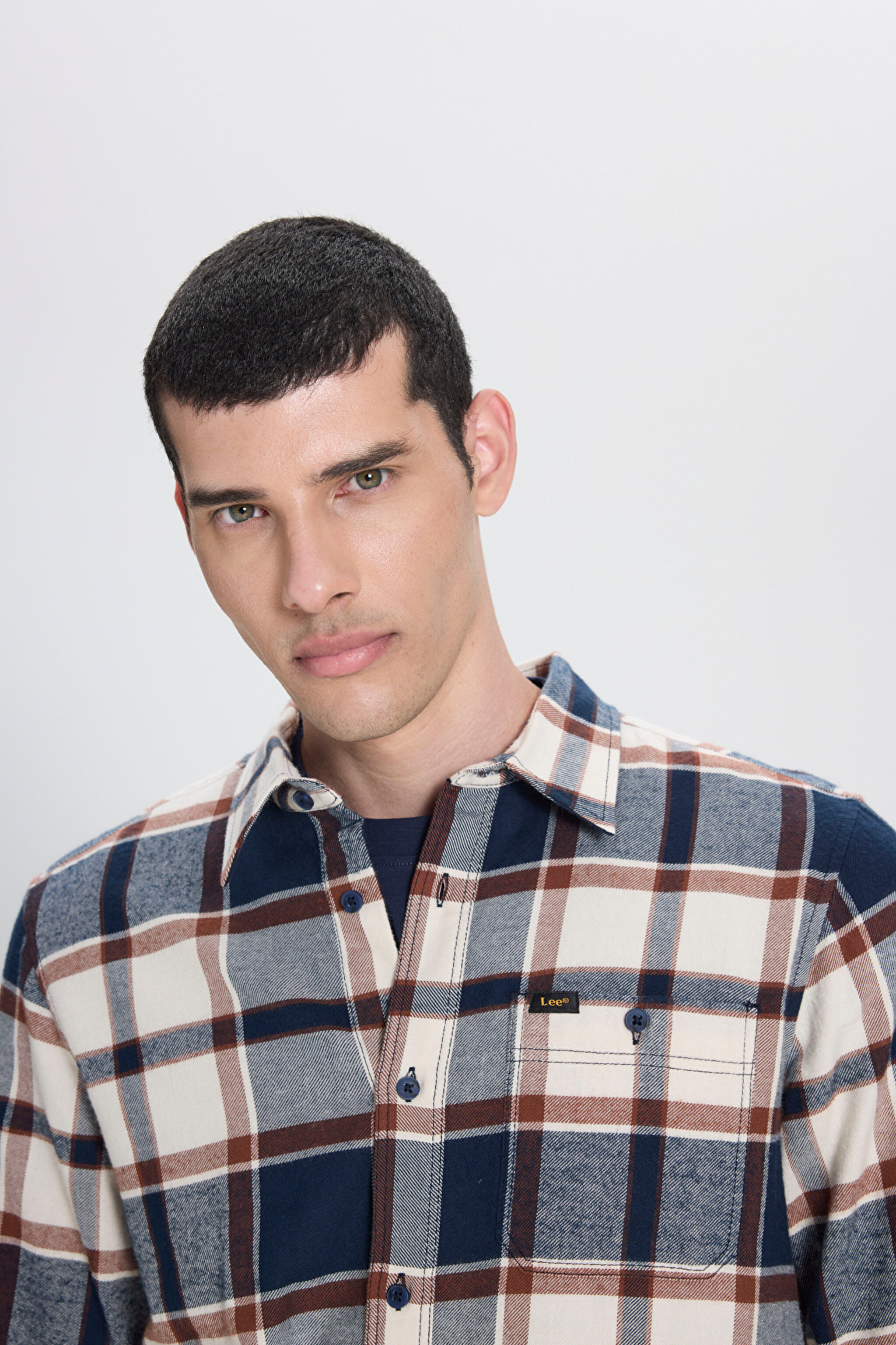 Regular Fit Normal Kesim %100 Pamuk Ekoseli Gömlek Ceket - Blue-L66N5805617 (görsel 3)
