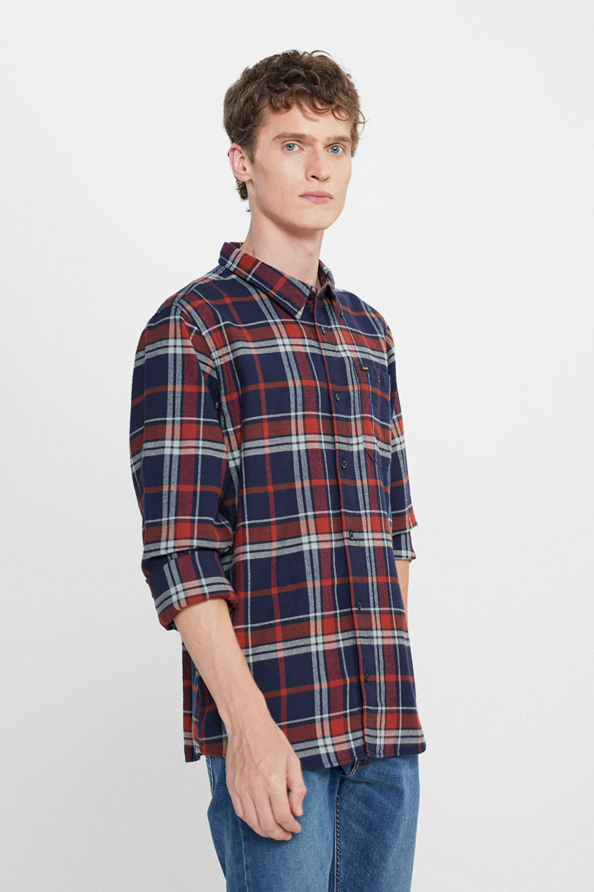 Regular Fit Normal Kesim %100 Pamuk Kırmızı Gömlek Ceket - Red-L66N5882548 (görsel 2)