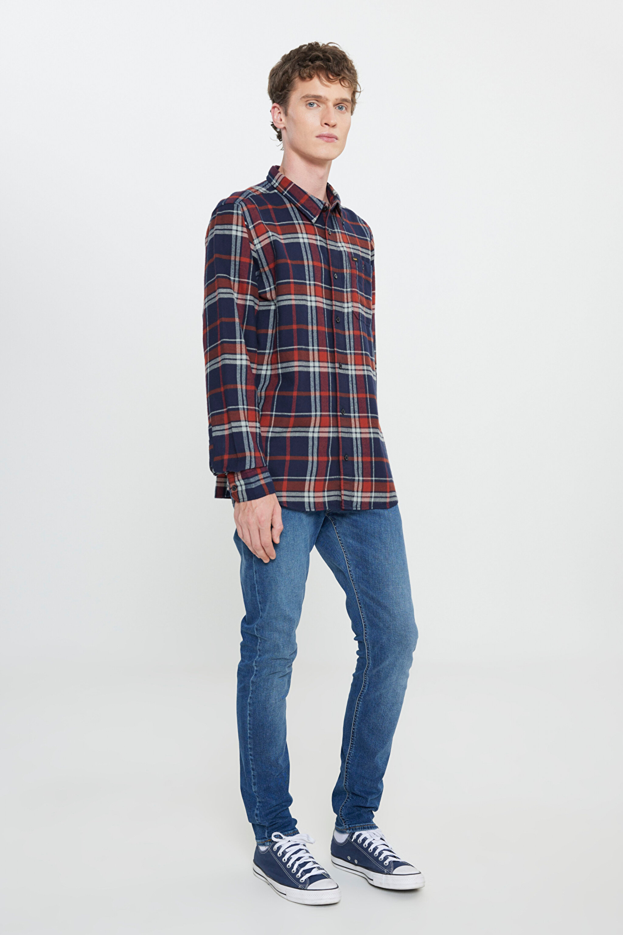 Regular Fit Normal Kesim %100 Pamuk Kırmızı Gömlek Ceket - Red-L66N5882548 (görsel 3)